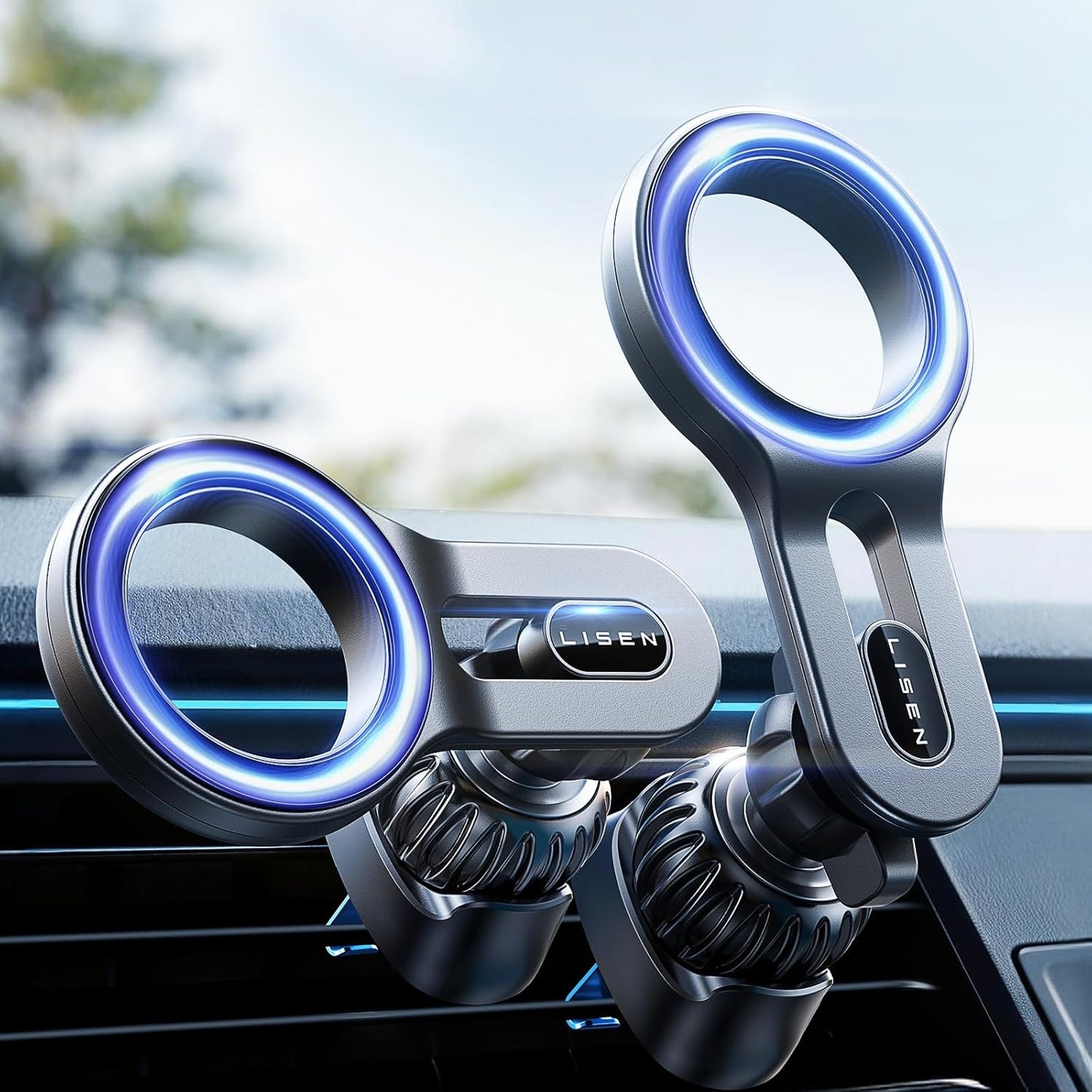 LISEN for MagSafe Car Mount, 2026 Magnetic Phone Holders for Car Air Vent Phone Mount [Ultra-Magnetic] Hands Free Cell Phone Holder Car Accessories Gifts for Men Women fit iPhone 17 16 15 14 13 12 Pro