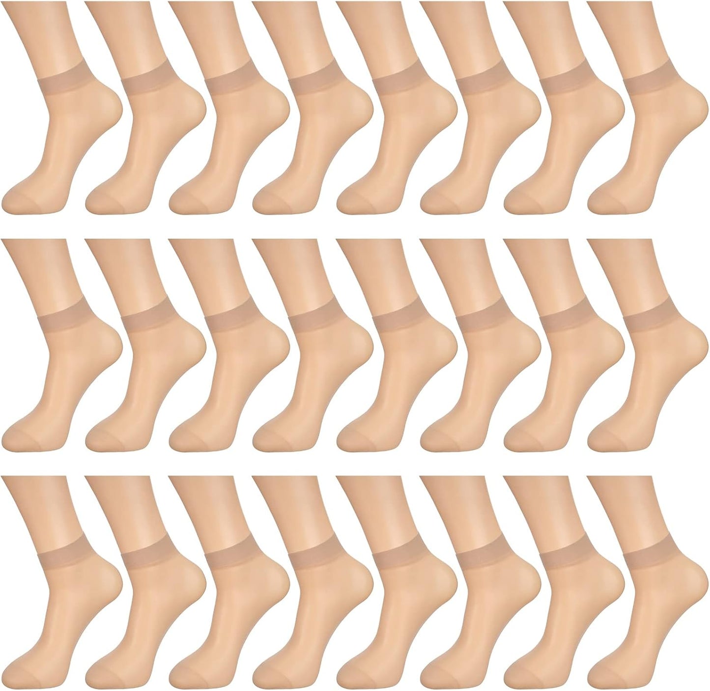 Bencailor 24 Pairs Women's Sheer Ankle Socks Thin Nylon Socks for Women Transparent High Hosiery Stockings for Women