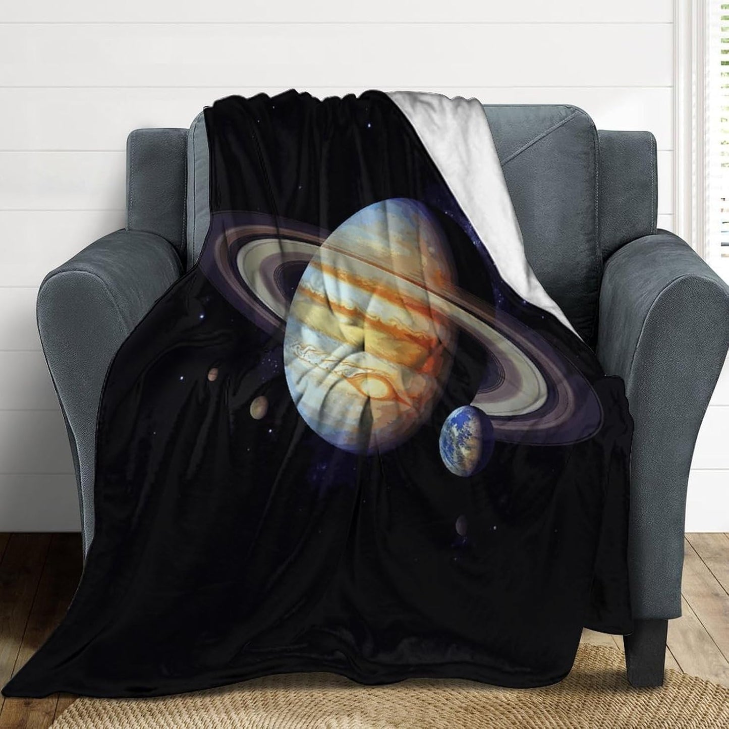 Planet Jupiter Blanket Super Soft Lightweight Throw Blanket Cute Cozy Warm Bed Blanket Decorative Fuzzy Blanket All-Season Home Decor Gift for Sofa Couch Living Room 30"*40"（76 * 100cm）