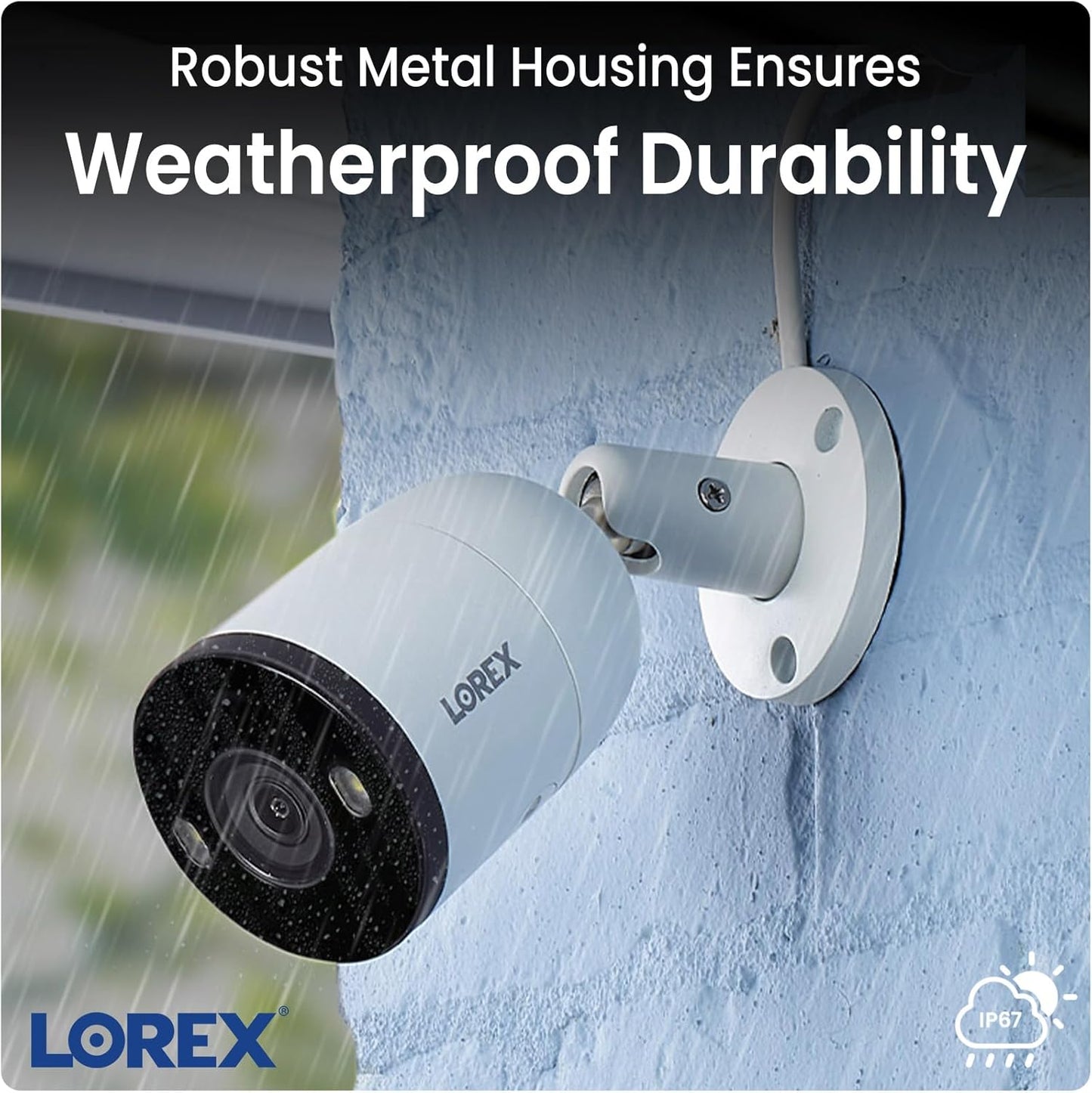 Lorex Outdoor 4K IP Add-On Metal Bullet Security Camera | NVR Add-On | Smart Motion Detection | 2-Way Talk | Color Night Vision | IP67 Waterproof | Requires Recorder