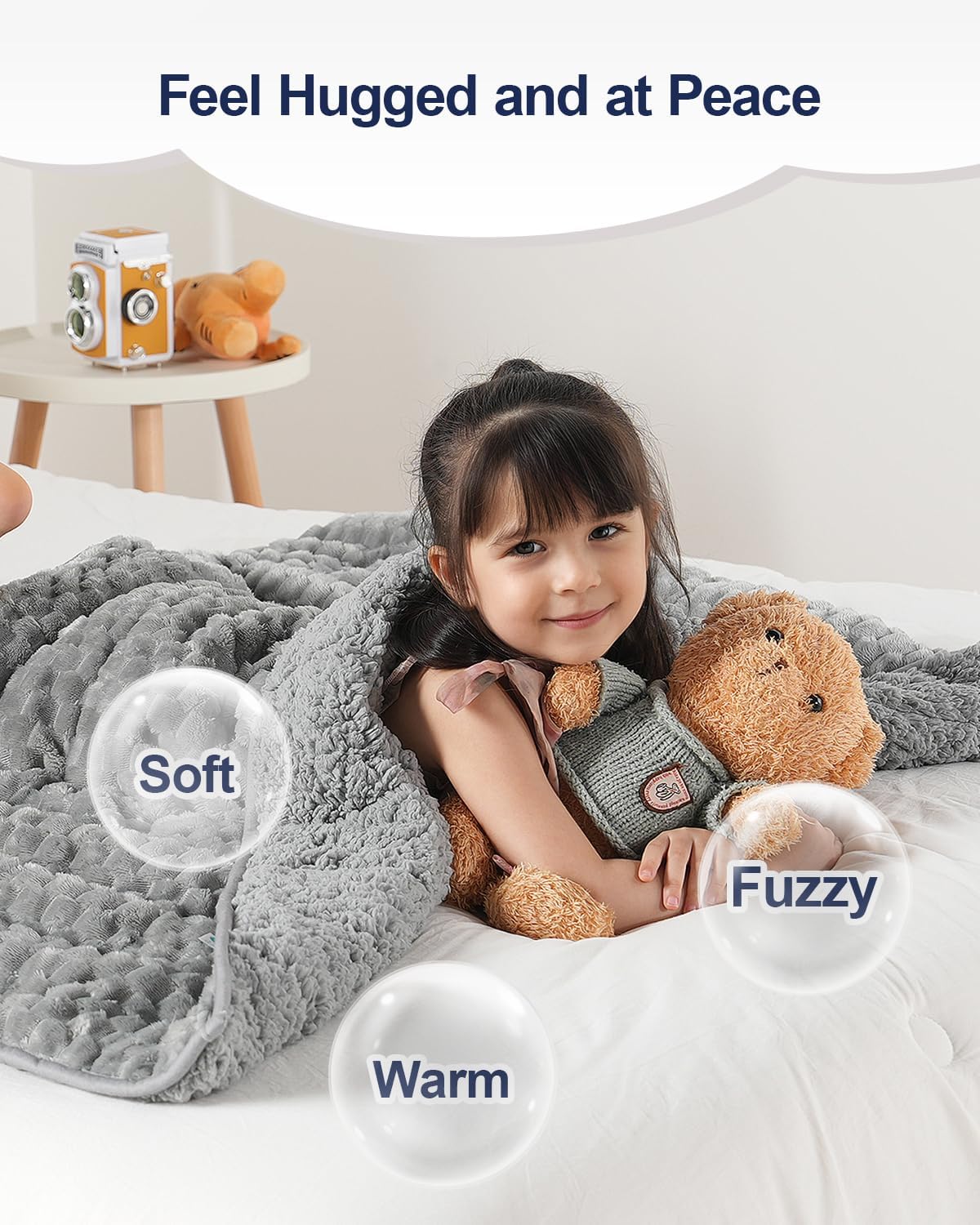 Super Soft Luxury Fleece Sherpa Weighted Blanket for Teens, 7lbs Small Weighted Lap Blanket for Adults, Turtle Shell Cozy Warm Throw for Winter, Compact Heavy Blanket for Better Sleep, Grey, 41"x60"