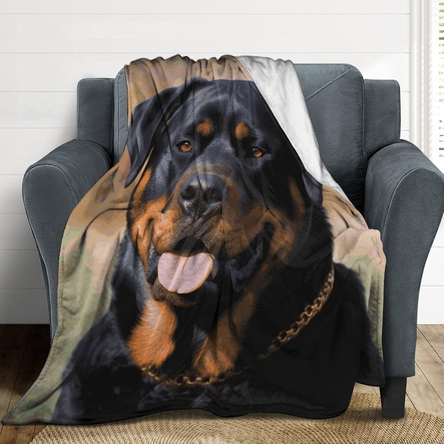 Rottweiler Dog Blanket Super Soft Lightweight Throw Blanket Cute Cozy Warm Bed Blanket Decorative Fuzzy Blanket All-Season Home Decor Gift for Sofa Couch Living Room 30"*40"（76 * 100cm）