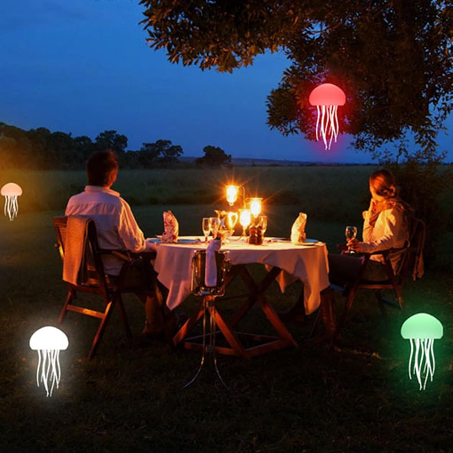 Jelly Lamp - Voice Control LED Jellyfish Light | Floating Rechargeable Night Lamp with Smart Table Design for Bedside, Parents, Kids, Bedroom, Office, and Relaxing Ambient Lighting