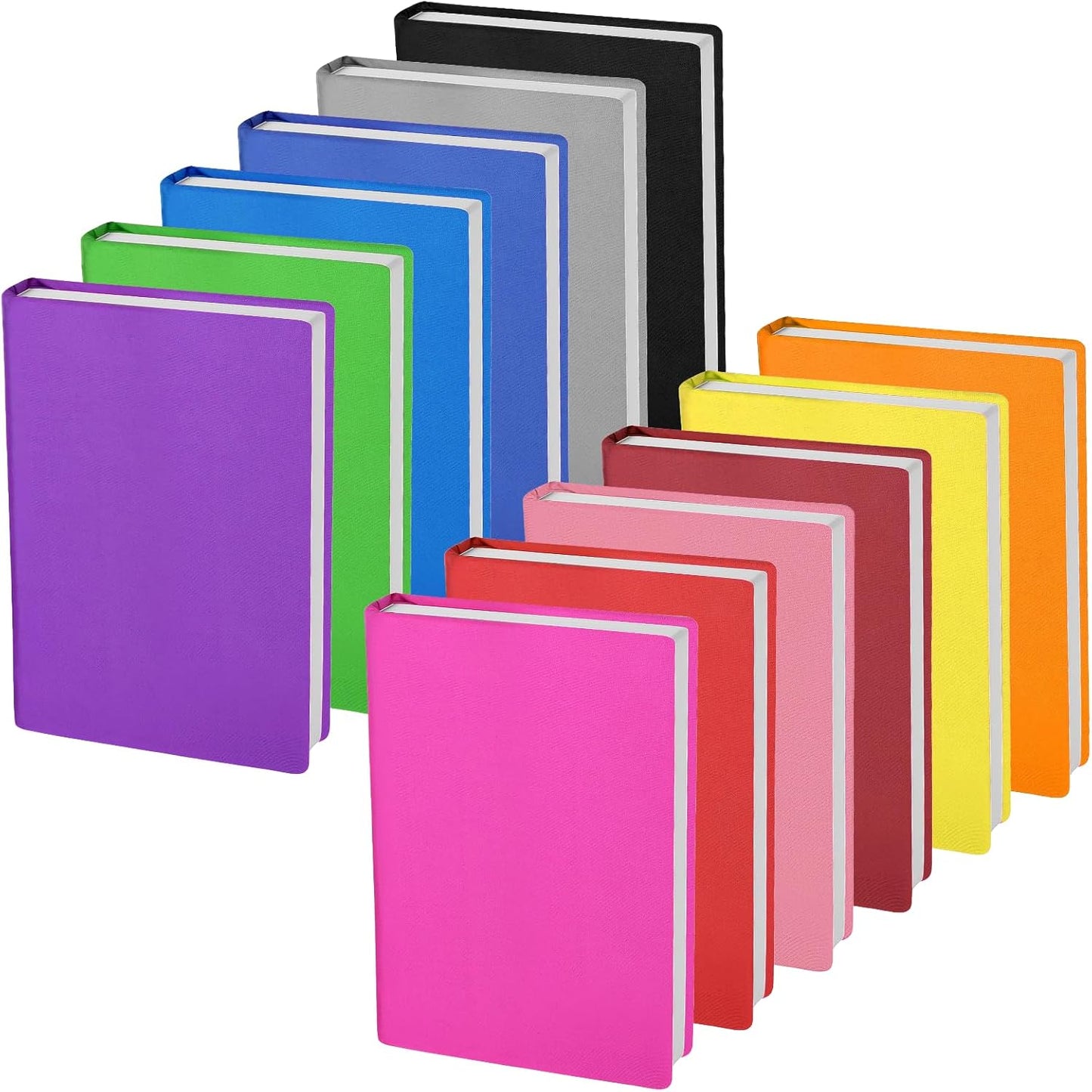 12 Pack 9x11 Inch Jumbo Book Covers, Stretchable Book Sox for Most Hardcover Books, Washable & Reusable Protective Covers, Multicolor