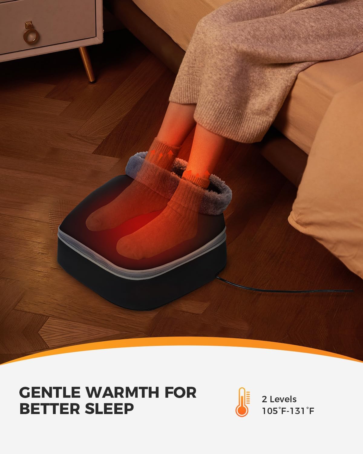 CooCoCo Shiatsu Foot Massager with Heat - Gifts for Men, Women, Kneading Feet Massager Machine Cushion or Foot Warmer, Massagers for Back and Foot Relief