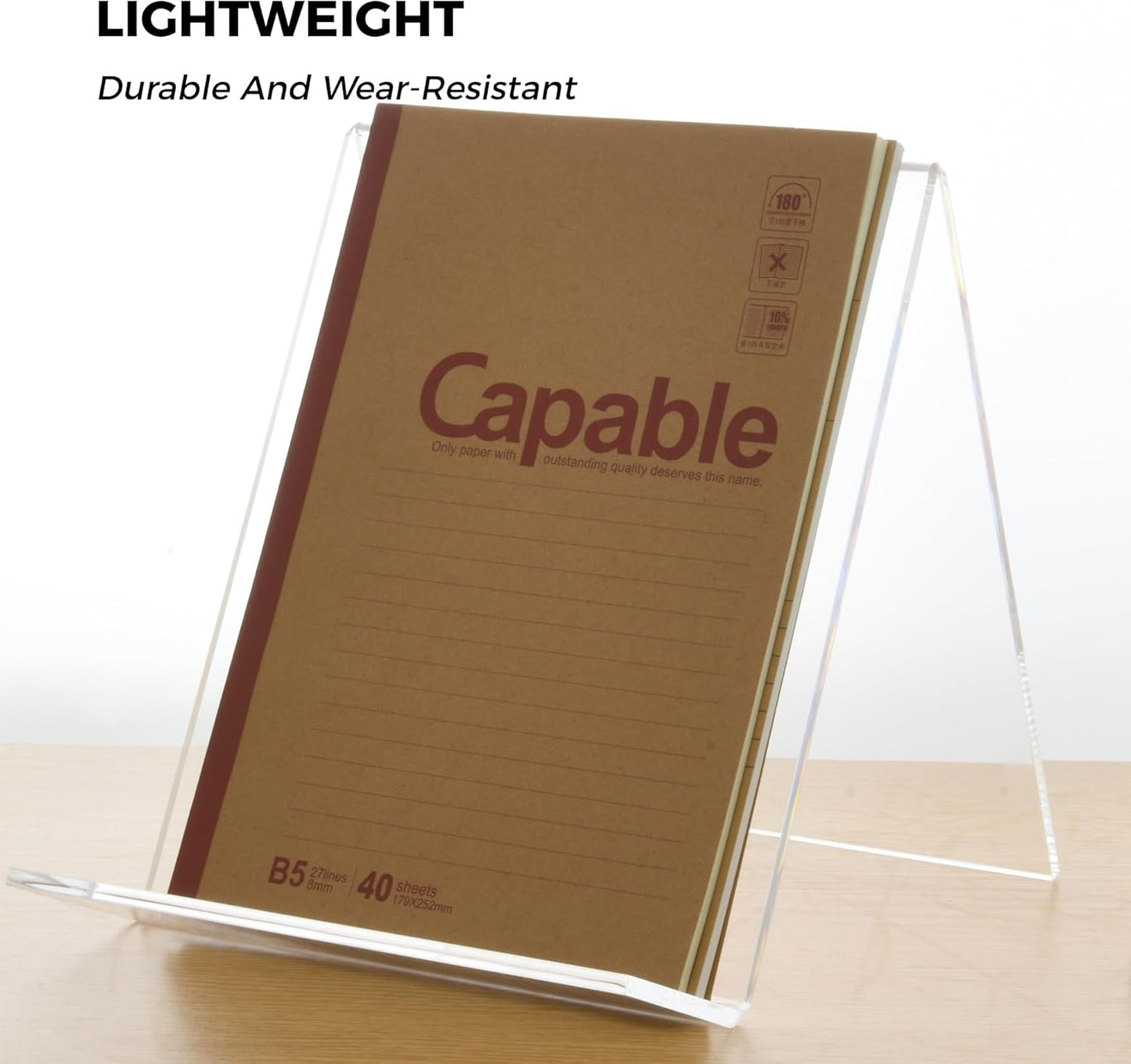 Acrylic Book Stand, Book Display Holder 8.5 x 11, Clear Acrylic Display Easel Transparent Display Stand Holder Tablet Holder for Album, CD, Magazine, Picture, Plate, Artworks, Phone, (2-PACK)