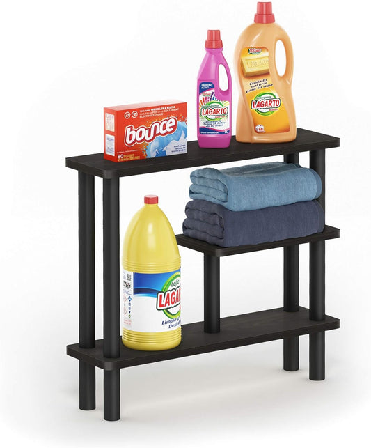 Furinno Turn-N-Tube Slim Space Saving Storage Rack, Espresso/Black