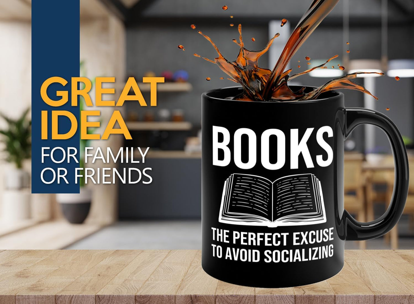 Book Lover Coffee Mug 11oz Black -Books The perfect - Bookworm Literature Library Book Lover Reader Booked Editor Intellectual Studious