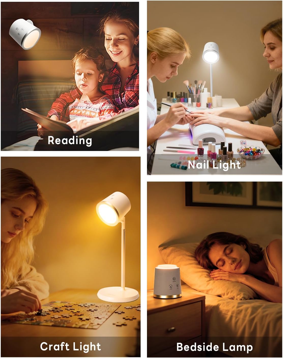 Rechargeable LED Desk Lamp, Magnetic Wall Mount LED Light, Dimmable Cordless Reading Lamp with Adjustable Brightness & 3 Color Modes for Reading, Working, Bedroom, Hallway