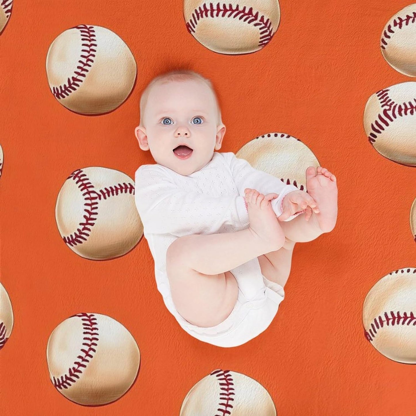 Baseball Pattern Throw Blanket for Couch Bed Plush Cozy Fuzzy Flannel Blanket for All Season 55"x70"