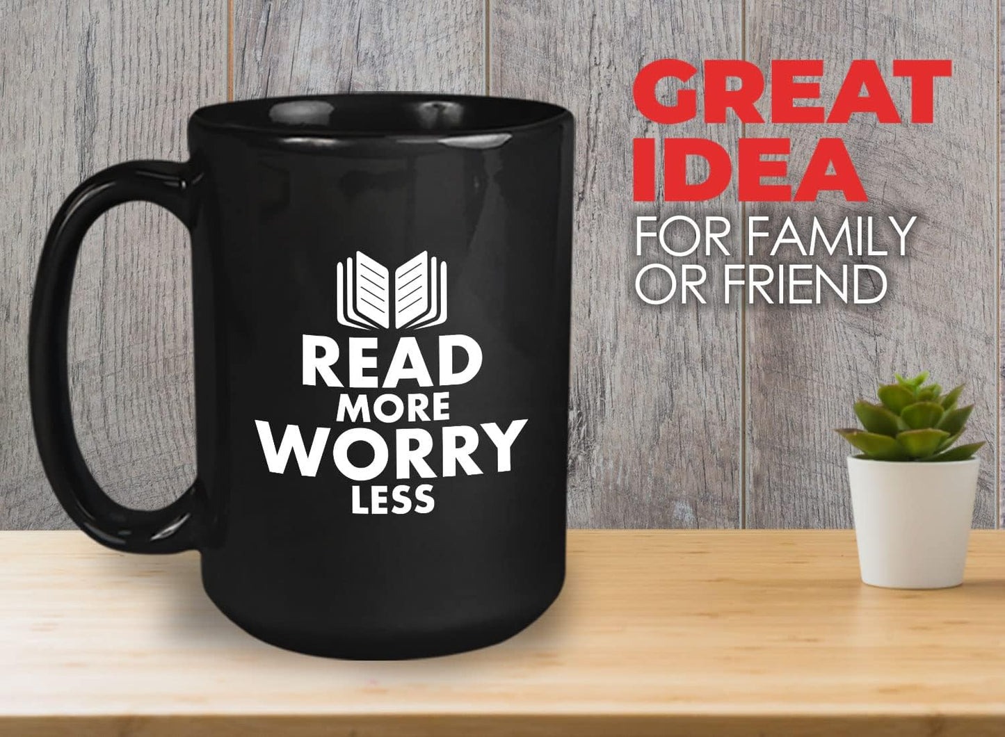 Book Lover Coffee Mug 15oz Black - read more - Literary librarian Literature Bookworm Historian Public Library Curator Bibliophile Bibliolater