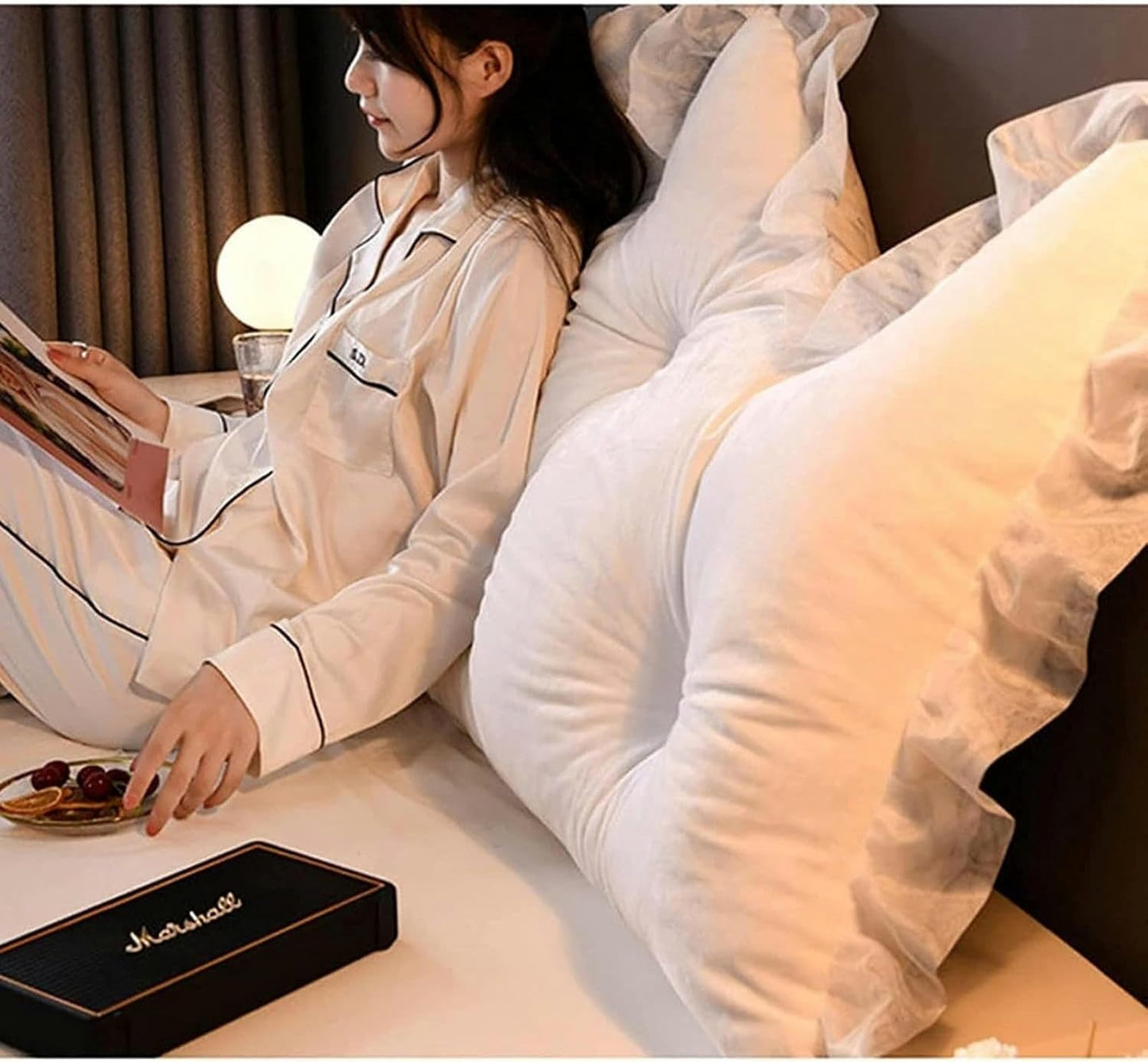 Bed Back Cushion Pillow, Reading Bed Rest Pillow Daybed Backrest Support Cushion Headboard Backrest Cushion Bed Rest Pillows(Bean Paste,150 * 70CM)