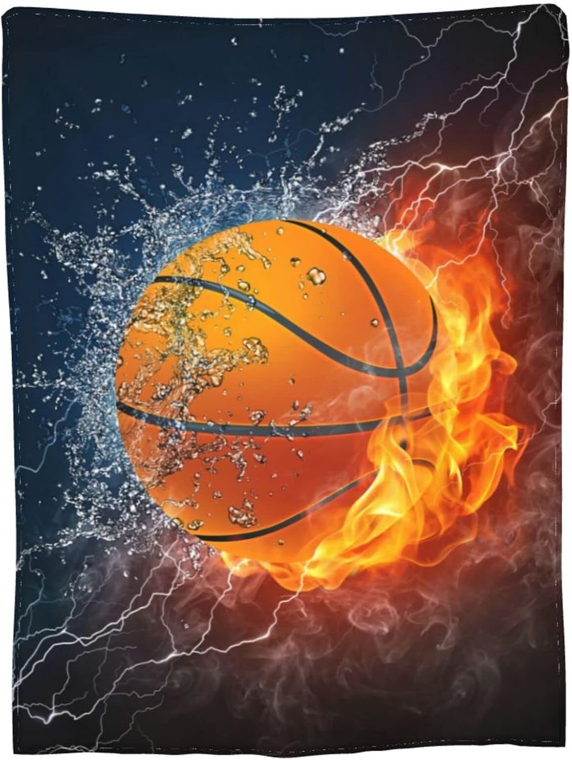 Cool Basketball Fun Ball Throw Blanket Super Soft Warm Bed Blankets Boy Bedding For Couch Bedroom Sofa Office Car, All Season Cozy Flannel Plush Blanket For Girls Boys Adults, 50"X40"