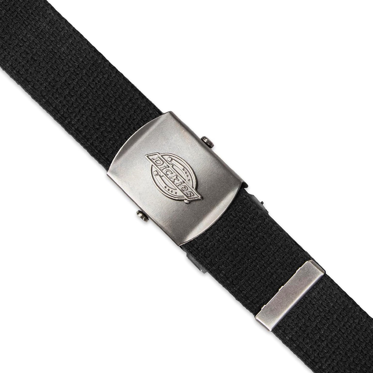 Dickies mens Fabric Web Plaque Logo Buckle Belt - One Size Cut-to-fit- Fits Up to Size 42" Waist