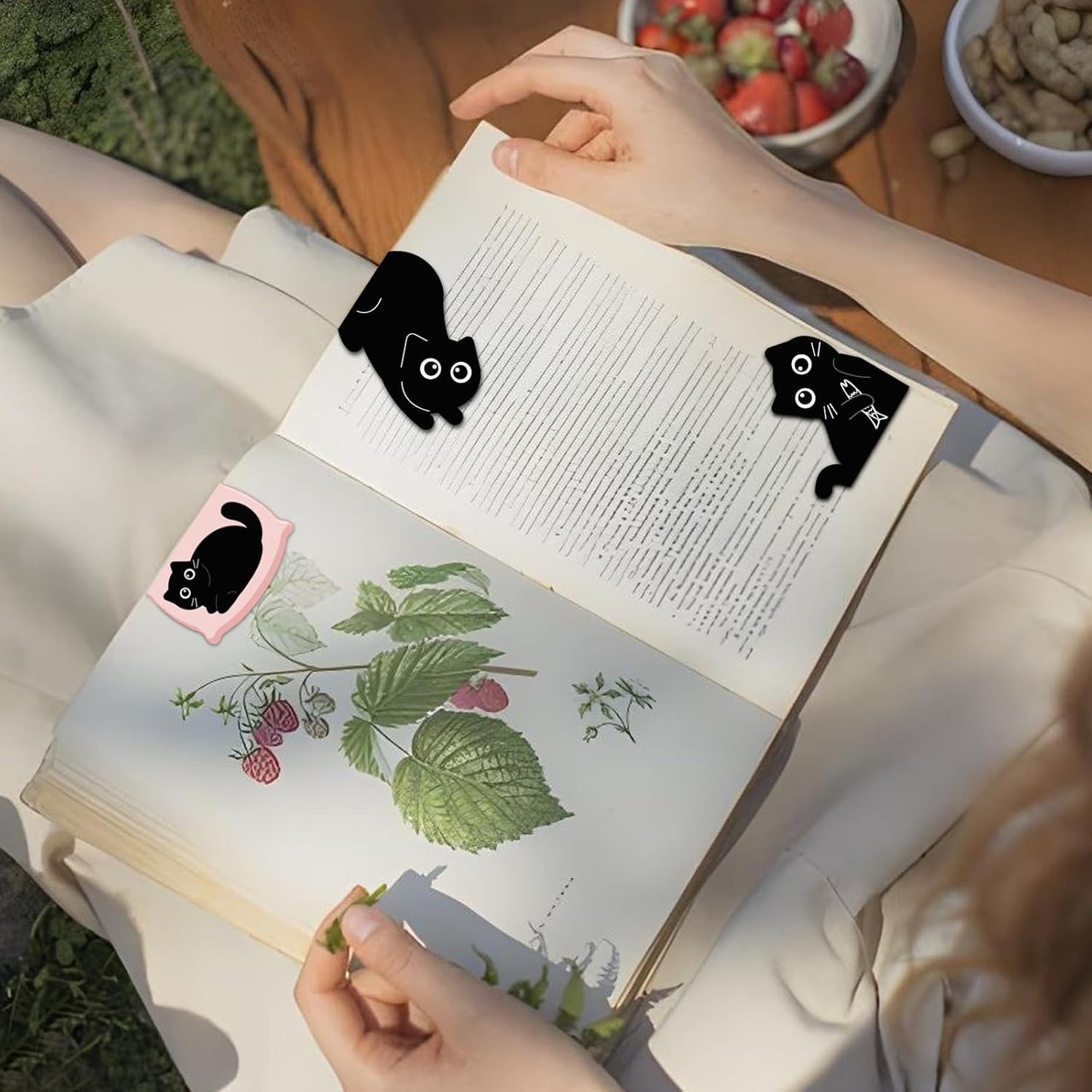 (Prudiut) 10Pcs Magnetic Bookmarks Cute Black Cat Bookmark, Easter Basket Stuffers, Black Cat Gifts for Reading Women, Bookish Gift for Book Lovers, Easter Decorations, Easter Gifts for Kids, Women