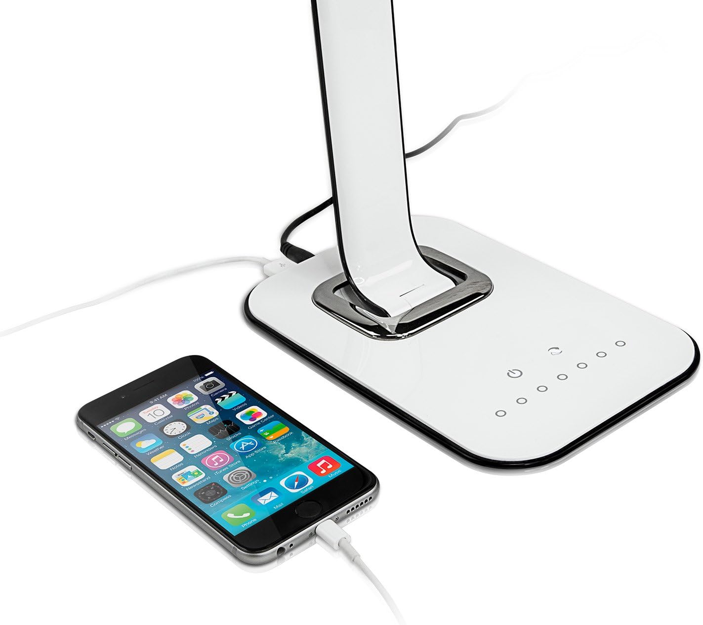 Turcom LED Desk Lamp With USB Charging Port Dimmable Touch Controls w/Color Adjustment, Eye Care Task Lamp, 5W, 1000 Lux,Multicolor