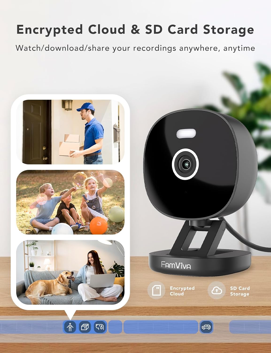 2K Security Camera Wired, Outdoor/Indoor for Home, Pet, Baby, Nanny, IP65 Waterproof Color Night Vision, White Light & Siren, Recording, Motion Detection, Compatible with Alexa,Black-4P