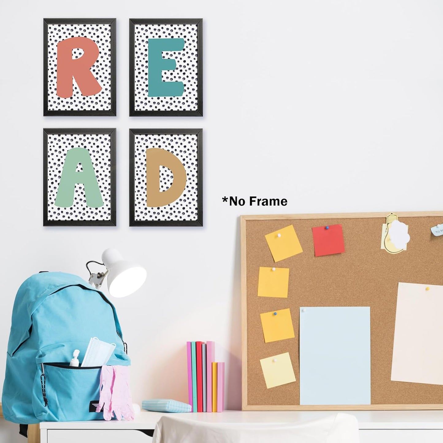AEHIE Boho Reading Corner Posters Wall Decor, Neutral Read Classroom Poster Prints for Elementary School Kids Room Nursery, Read Reading Themed Library Decorations Wall Art Unframed 4pcs 12x16 Inches