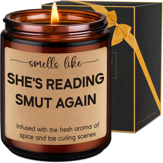 LEADO Reading Candle, Book Lovers Gifts - Bookish Candle, Dark Romance, Bookish Decor - Funny Reading Decor, Books Themed Present - Birthday, Mothers Day Gifts for Book Lovers Women, Readers, Bookworm
