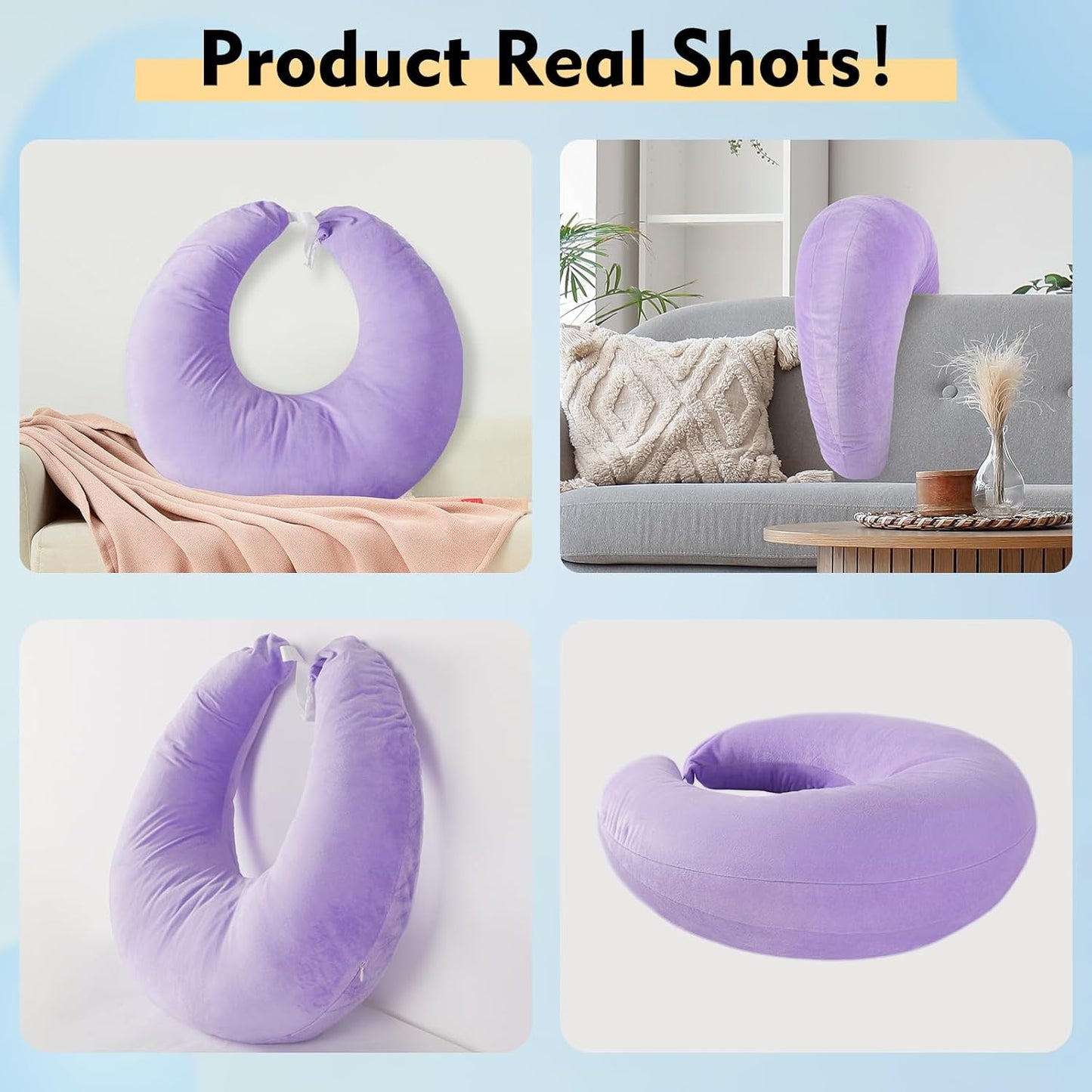 Gaming Pillow Arm Support Pillow for Bed & Sofa: Ergonomic U-Shaped Lap Pillow with Elbow Rest for Adults & Kids - Reduces Arm Pain & Fatigue During Gaming, Reading, Working & Crocheting