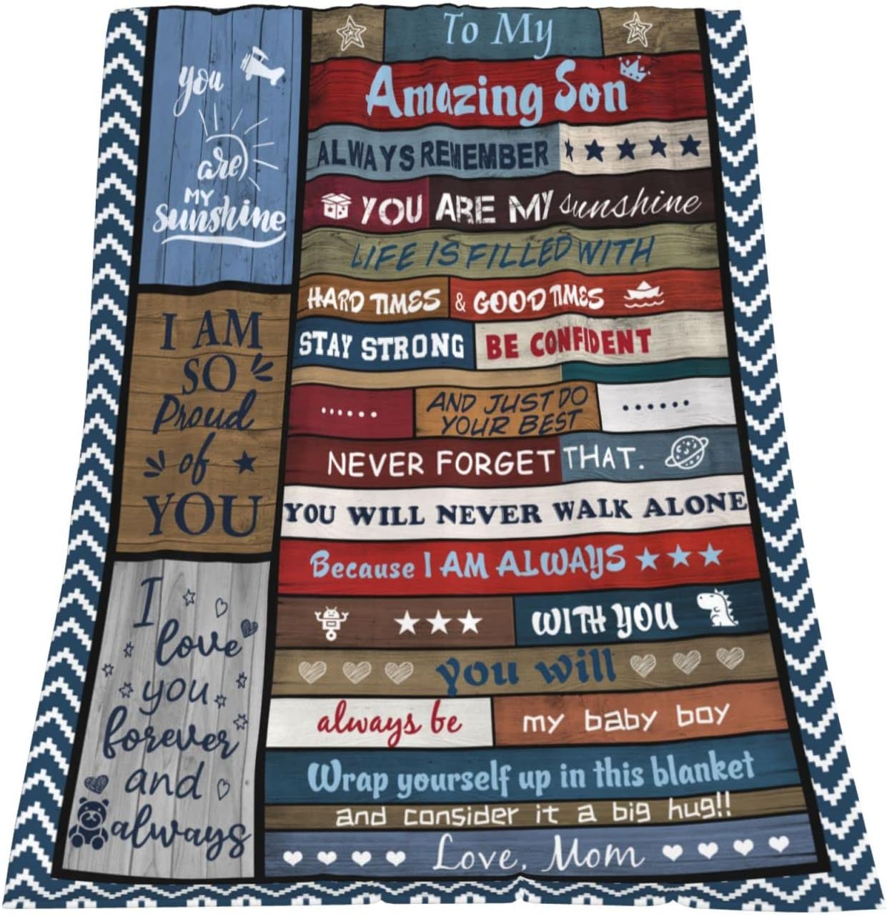 Gifts for Son, Sons Gift Blanket 60"X50", Best Son Birthday from Mom, to My Sons Graduation Throw Blankets from Mother