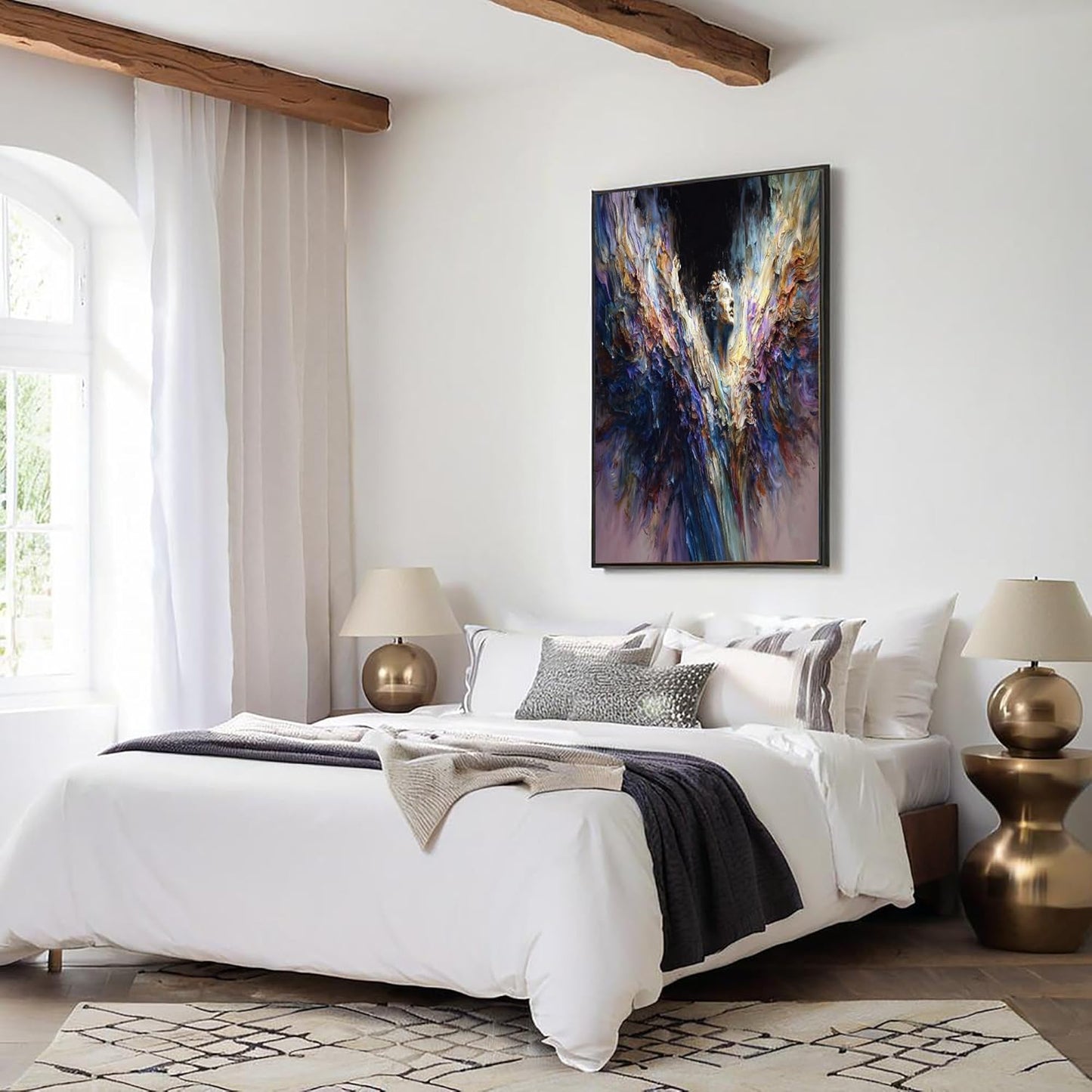 GDJSMIN Abstract Art Style Wall Art, Angel Design Poster for Reading Room Living Room Decor 16x 24 inch Unframed
