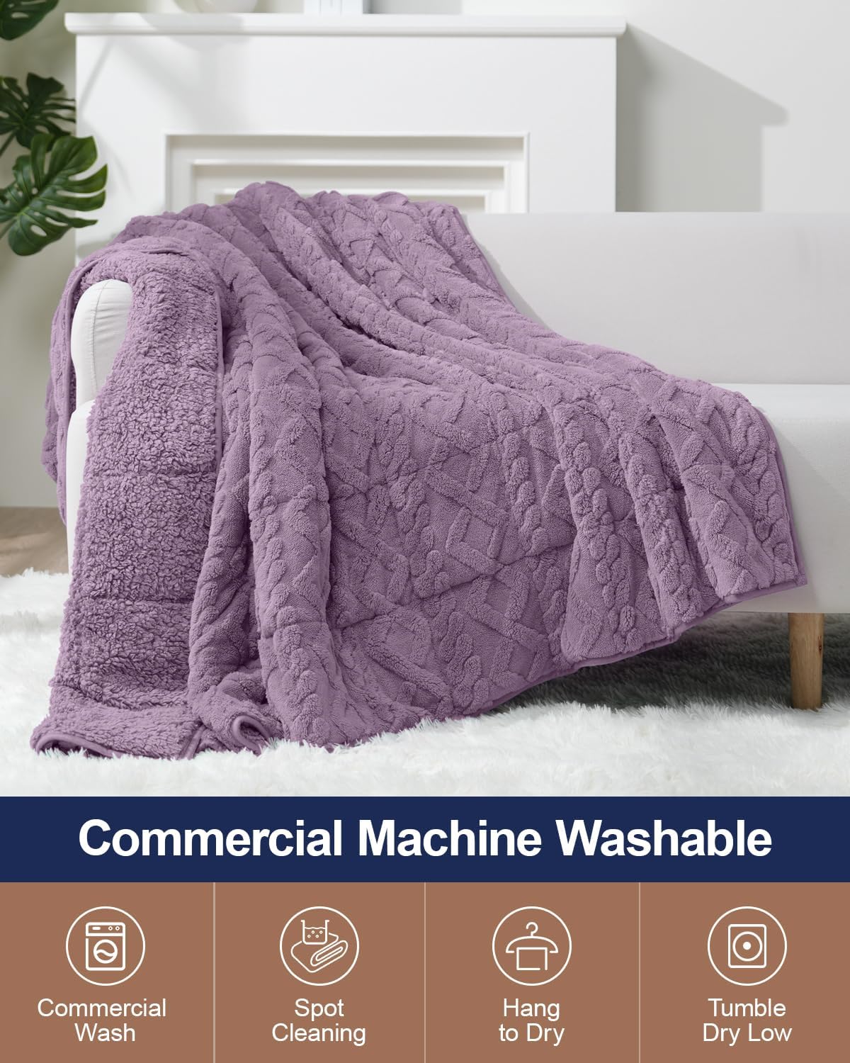 Super Fuzzy Soft Sherpa Fleece Weighted Blanket, 15 lbs Dual Sided Fluffy Heavy Weighted Blankets for Adults - No Bunching with Double Layers of Soft Inner Lining (60"x 80", 15 Pounds)