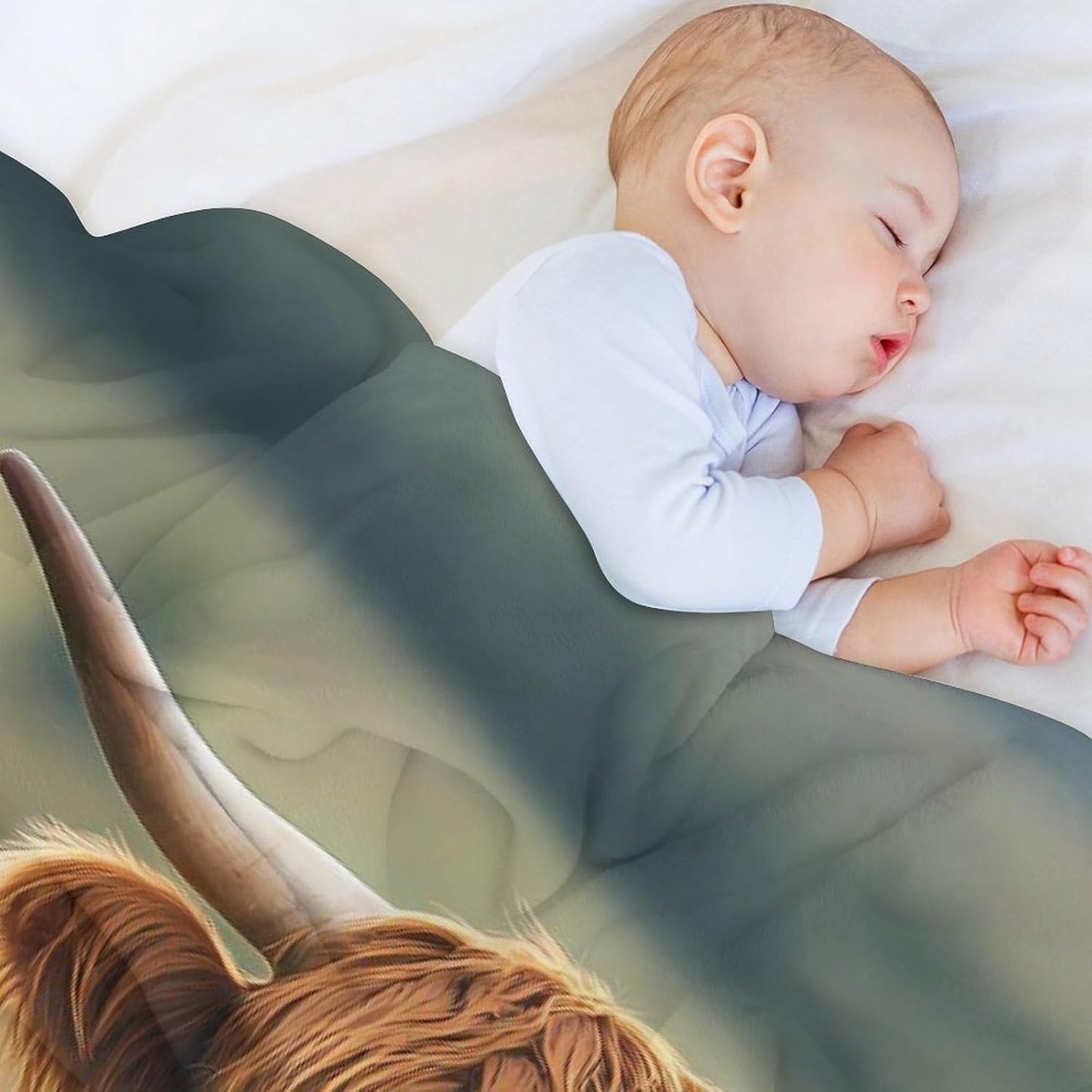 Highland Cow Throw Blanket for Couch Bed Plush Cozy Fuzzy Flannel Blanket for All Season 55"x70"