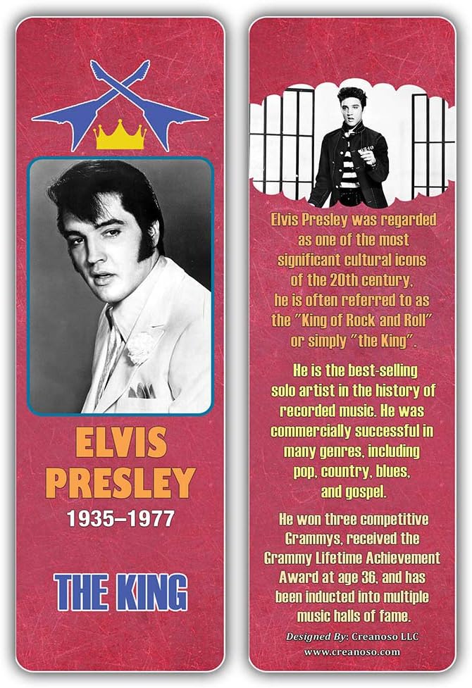 Creanoso Historical Fact American Famous Musicians Bookmark Cards (30-Pack) – Learning Reading Bookmarks Collection Set – Stocking Stuffers for Boys, Girls, Kids – Classroom Incentives - Gift Tokens