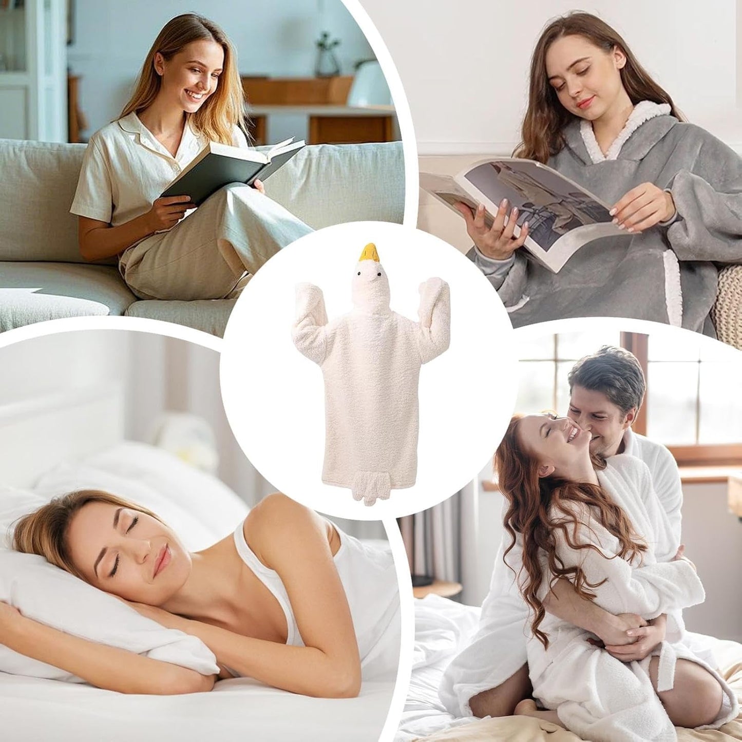 Wearable Blanket - Geese Shape Oversized Hoodie Sweatshirt, Ultra Soft Warming Pajama Wrap with Plush Lined Interior Giant