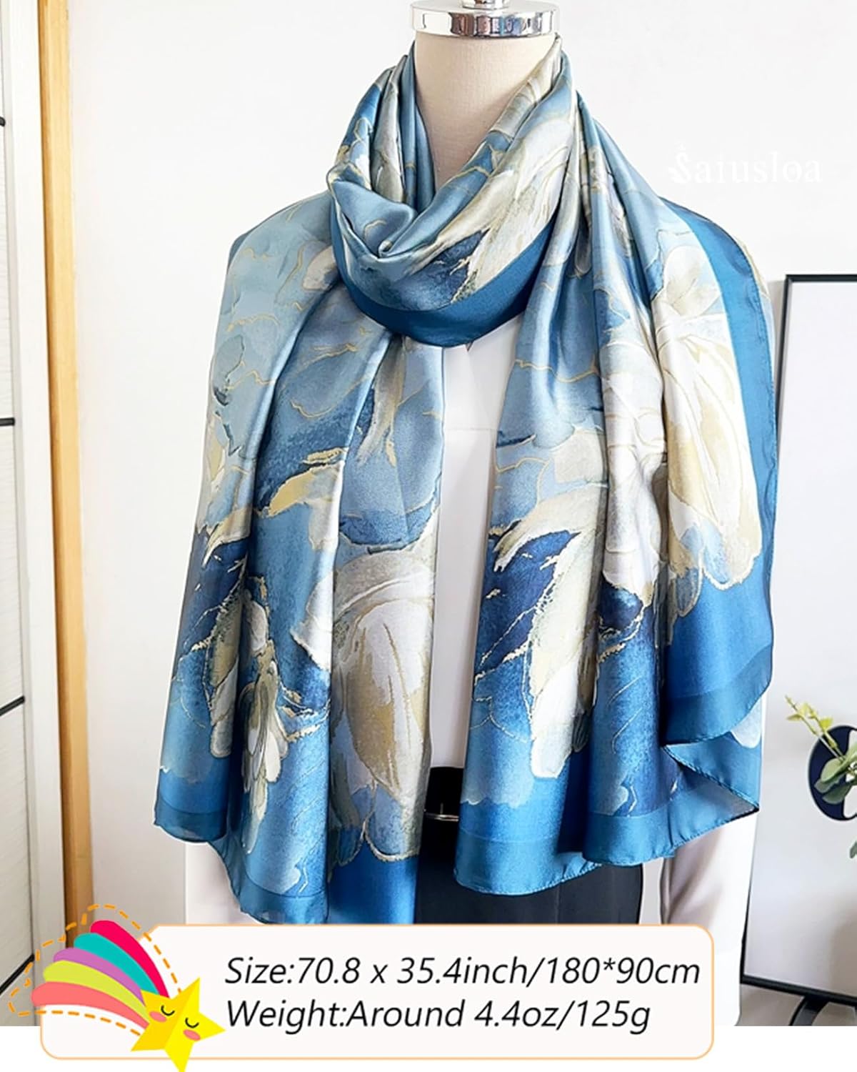 Dress Scarves Shawl Wraps Long Silky Scarf for Women Dressy Fashion Lightweight for Decorative Formal Evening Gowns