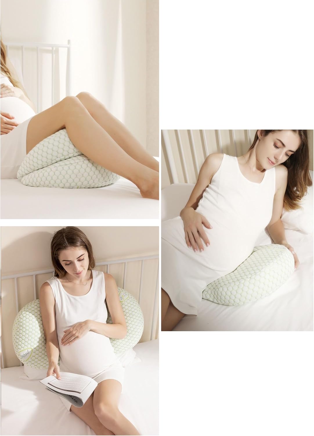 Pregnant Women's Pillows, Side Sleeping, Abdominal Support, Waist Protection, Summer Sweat Non Sticky, Removable and Washable (Gray)