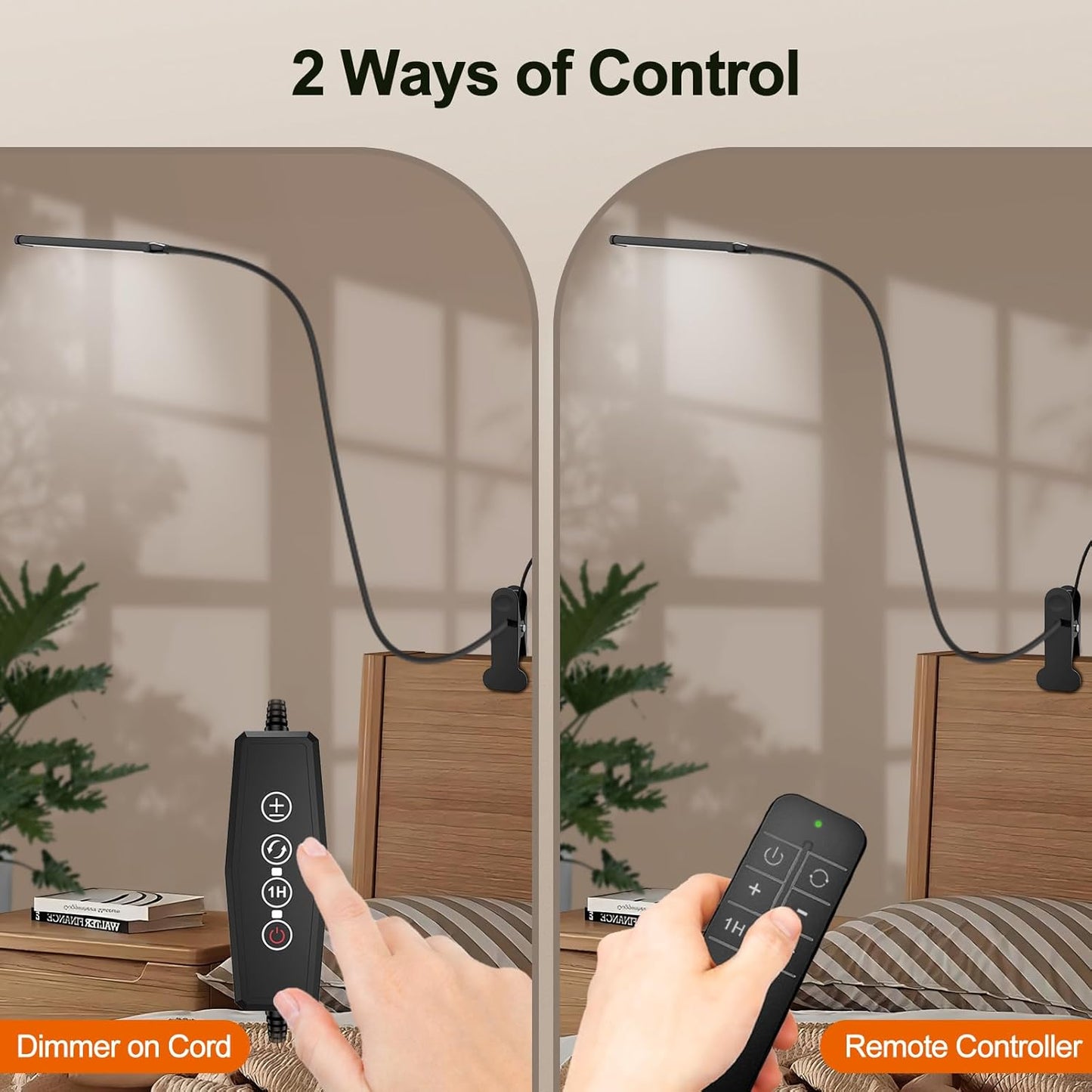 Desk Lamp with Remote, 3 Color & 5 Brightness & 77LED Dimmable Reading Lamp, 27.6'' Flexible Gooseneck Clamp Lamp, Eye-Caring Clip on Light with Adapter for Reading Study Workbench Drafting
