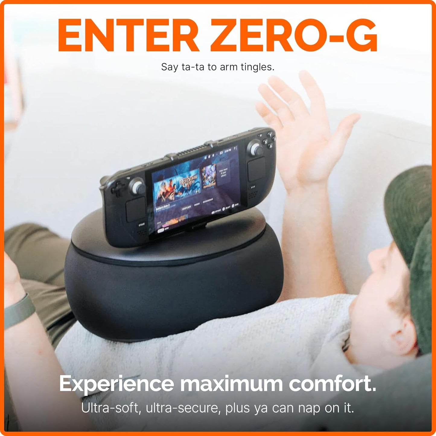 Mechanism Gaming Pillow for Almost Any Device | Experience Zero Gravity Gaming with Our Console Tablet & Kindle Accessories | Ridiculously Soft & Machine Washable Reading Pillow for Gamers (Universal)