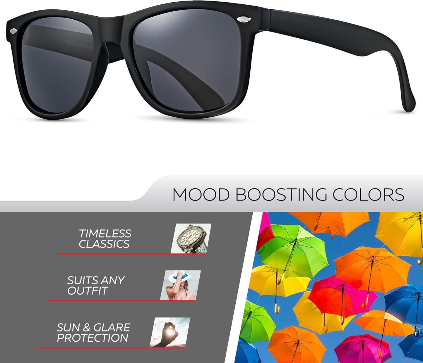 Retro Rewind Polarized Sunglasses for Men and Women - UV Protection Classic Sun Glasses