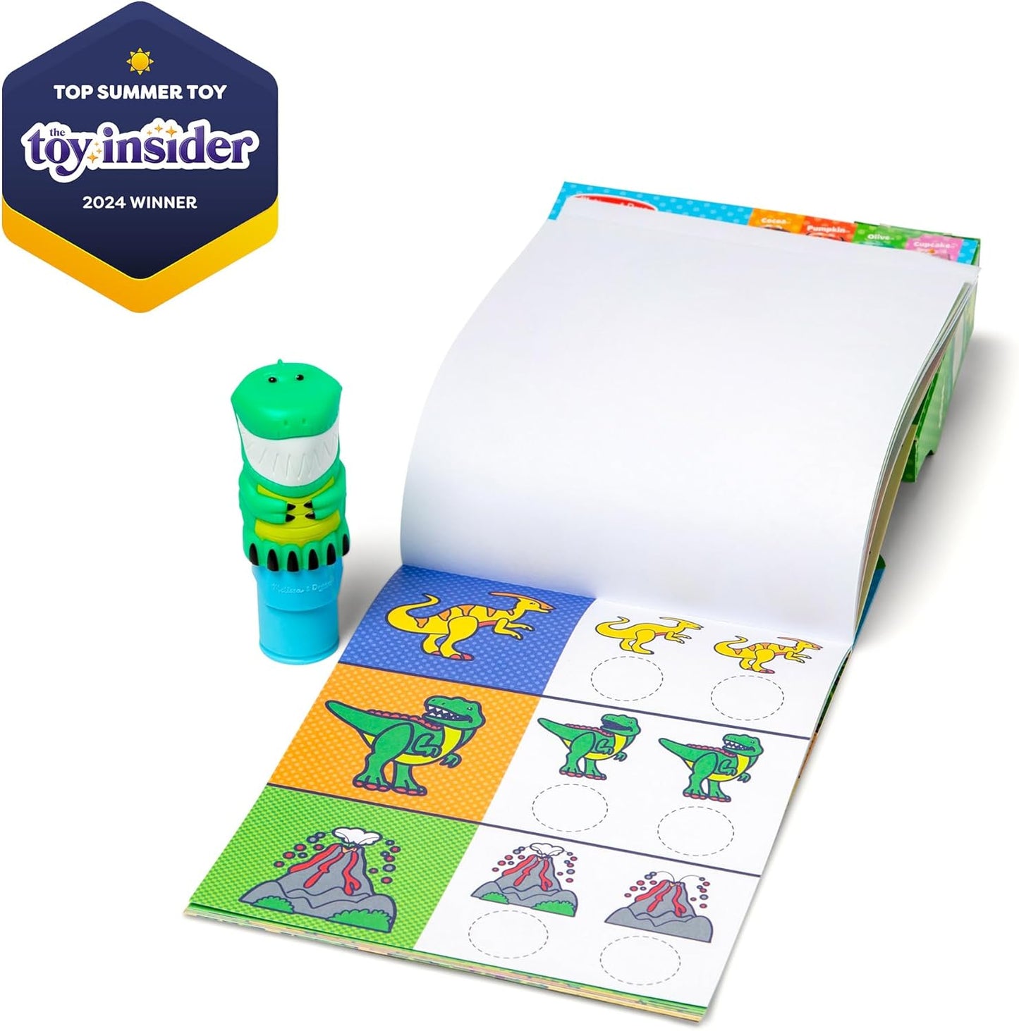 Melissa & Doug Sticker Wow!™ Sticker Stamper and 24-Page Activity Pad, 300 Stickers, Arts and Crafts Fidget Toy Collectible Character – Dinosaur - for Kids Ages 3+ - FSC Certified