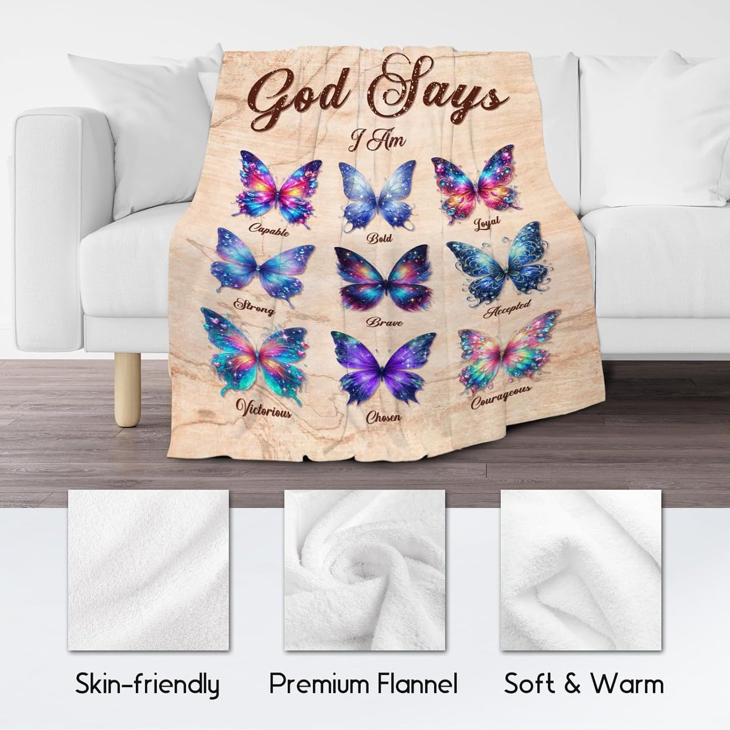 Butterfly Blanket Gifts - Soft Fleece Fuzzy Throw for Women & Girls, Kids - Inspirational Gifts, 40"x50"