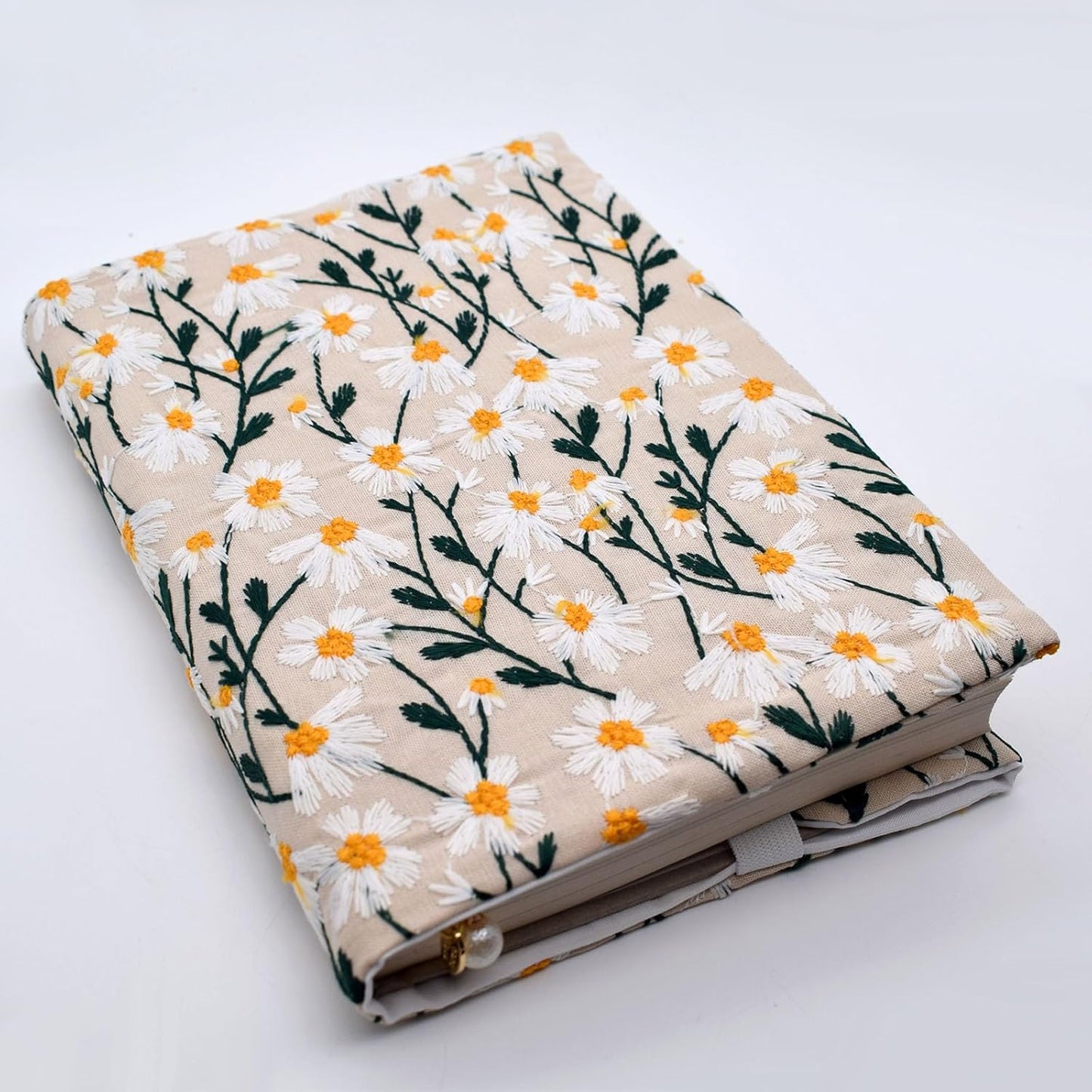 BLBMH Book Covers for Paperbacks Fit for 6x9 inch Adjustable Book Jacket Cover for Women Over 15 Soft Cloth Protector for Notebook Journal - Daisy 2 9in