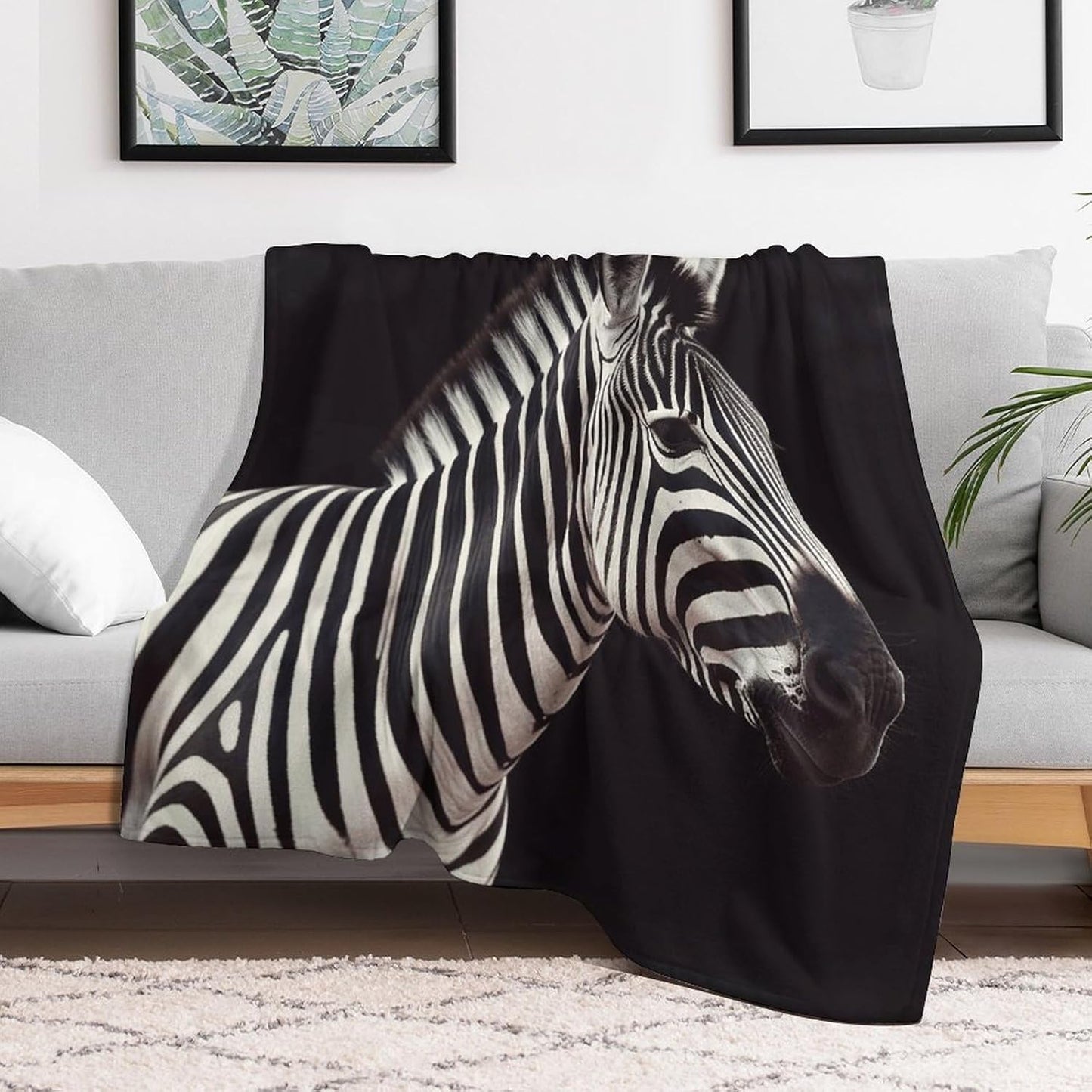 Animal Zebra Throw Blanket for Couch Super Soft Warm Lightweight Throw Blankets Cozy Flannel Bed Blanket Cute Decorative Blankets for All Seasons Home Decor Gift 40"*50" （100 * 130cm）