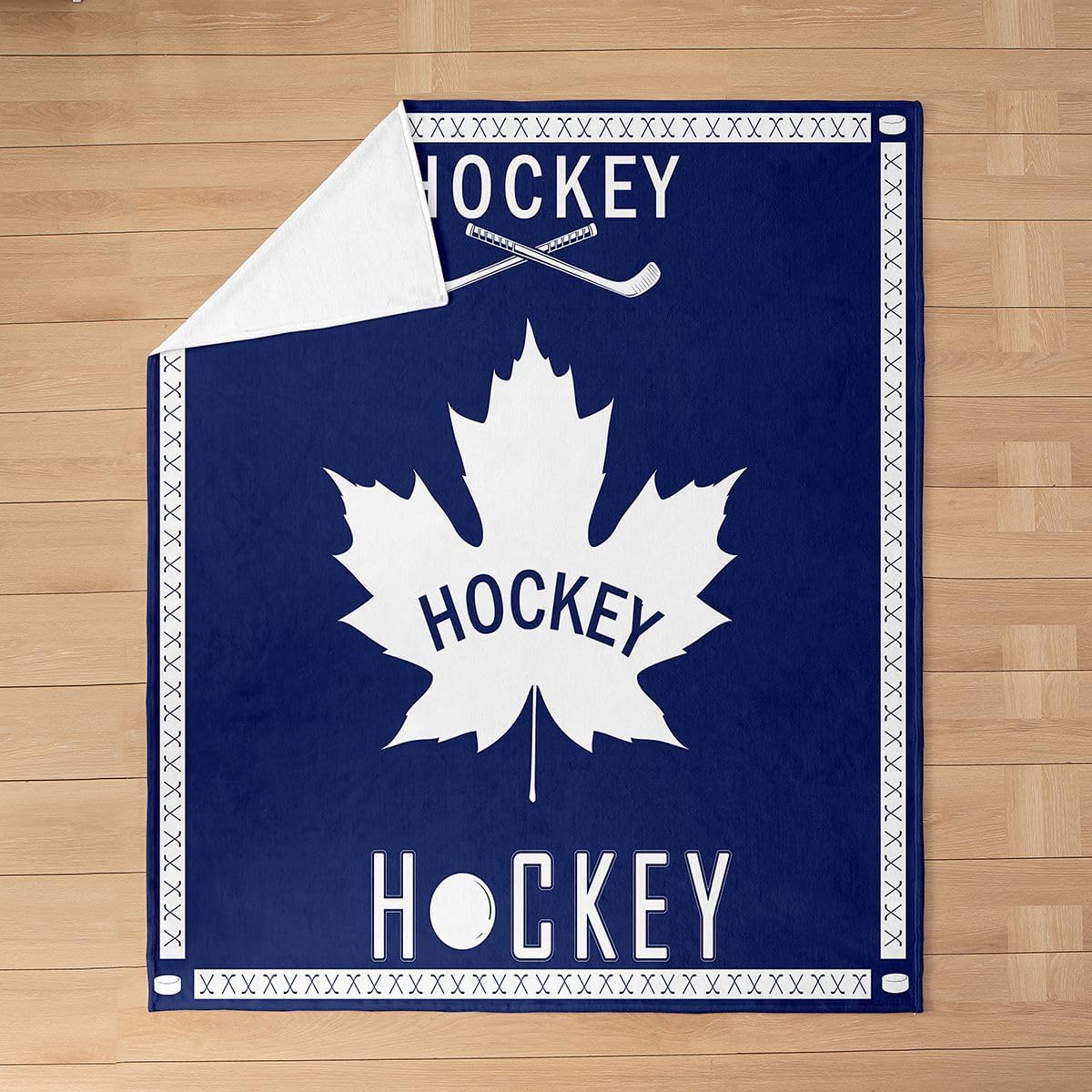Feelyou Ice Hockey Fleece Throw Blanket Ice Hockey City Flannel Blanket Plush Fuzzy Throw 50"x60" Gifts for Men Women Boy Lacrosse for Bed Couch Chair Living Room Winter Sports Modern Fashion