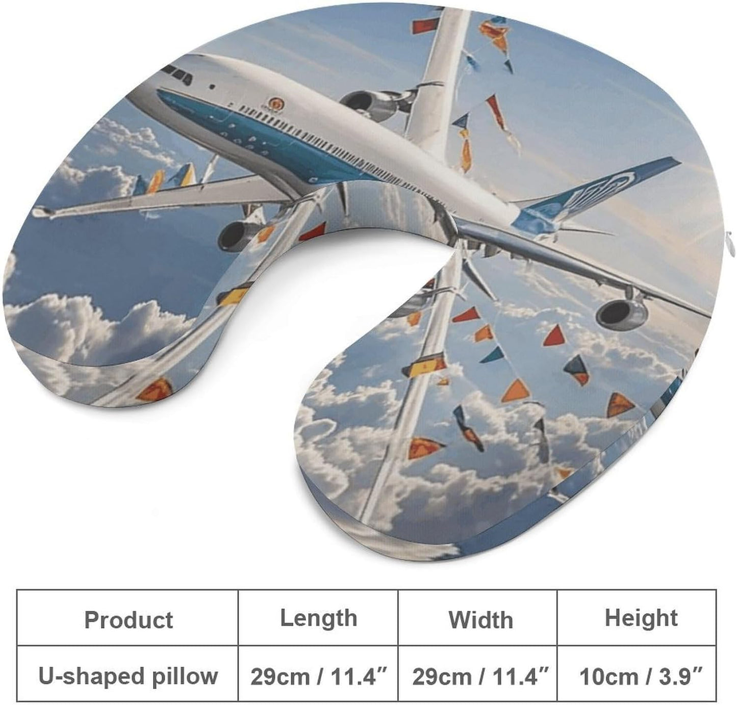 Airplane Neck Pillow Memory Foam U Shaped Pillows Portable Pillows for Shoulder Travel Head Support Pillow with Concealed Zipper for Airplane Car Home Office