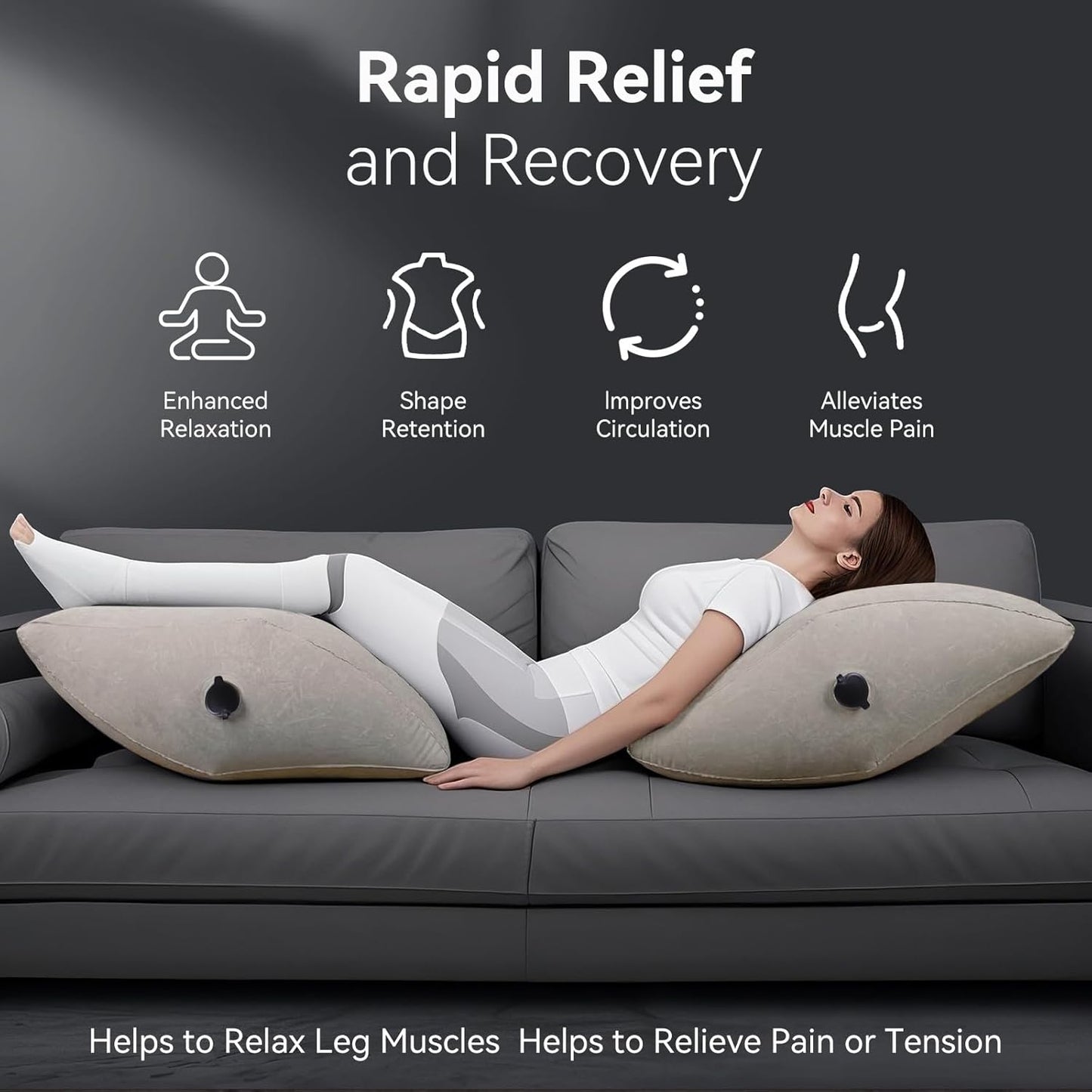 lefeke Inflatable Wedge Pillow for Sleeping,Inflatable Leg Elevation Pillow for Swelling, Circulation, Leg & Back Pain Relief, Portable Leg Pillow with Storage Bag,Breathable Suede Material