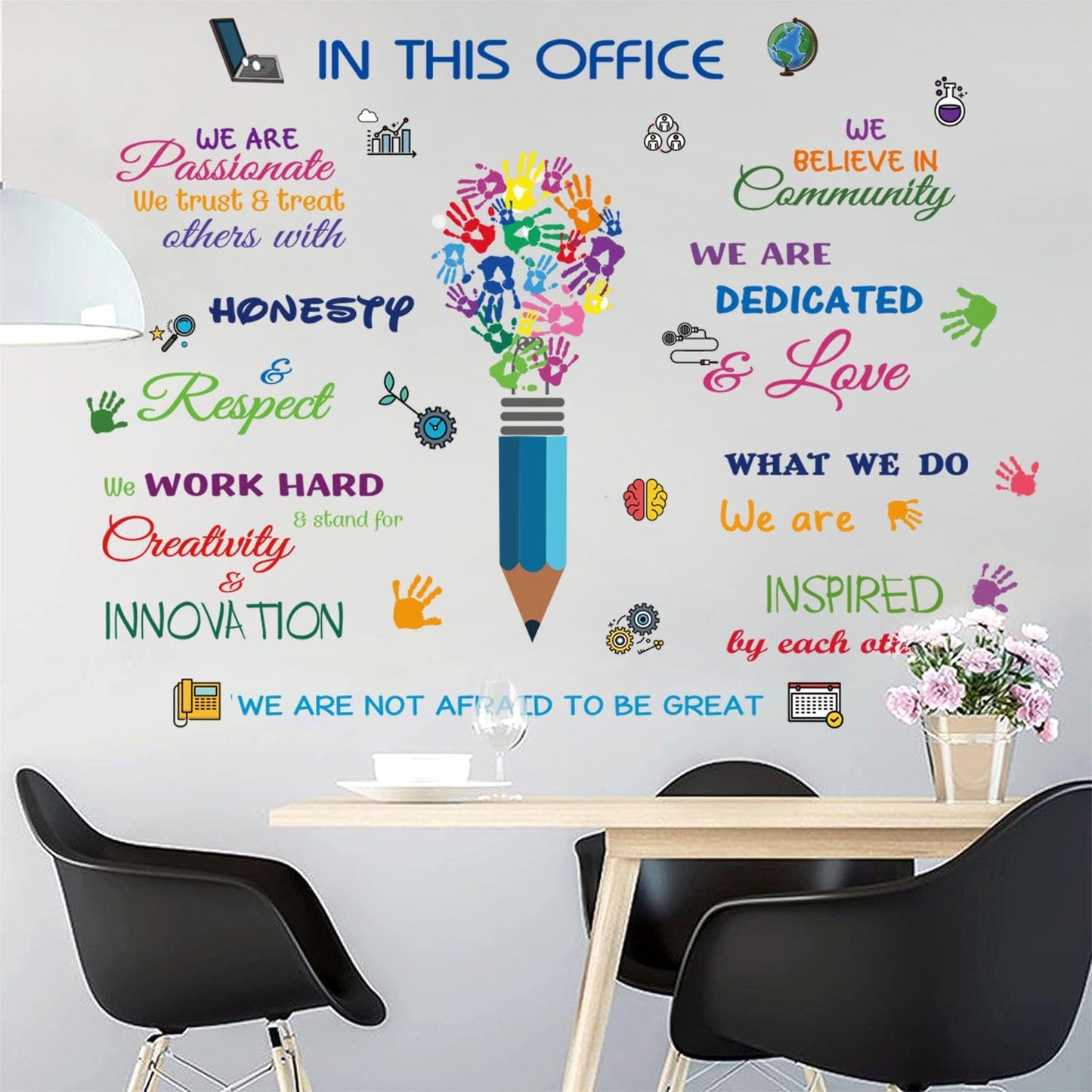 Datesno Inspirational Quotes Wall Decals - Positive Sayings Peel and Stick Wall Art Stickers for Office, Bedroom, Living Room Decor - Motivational Wall Sticker, Black