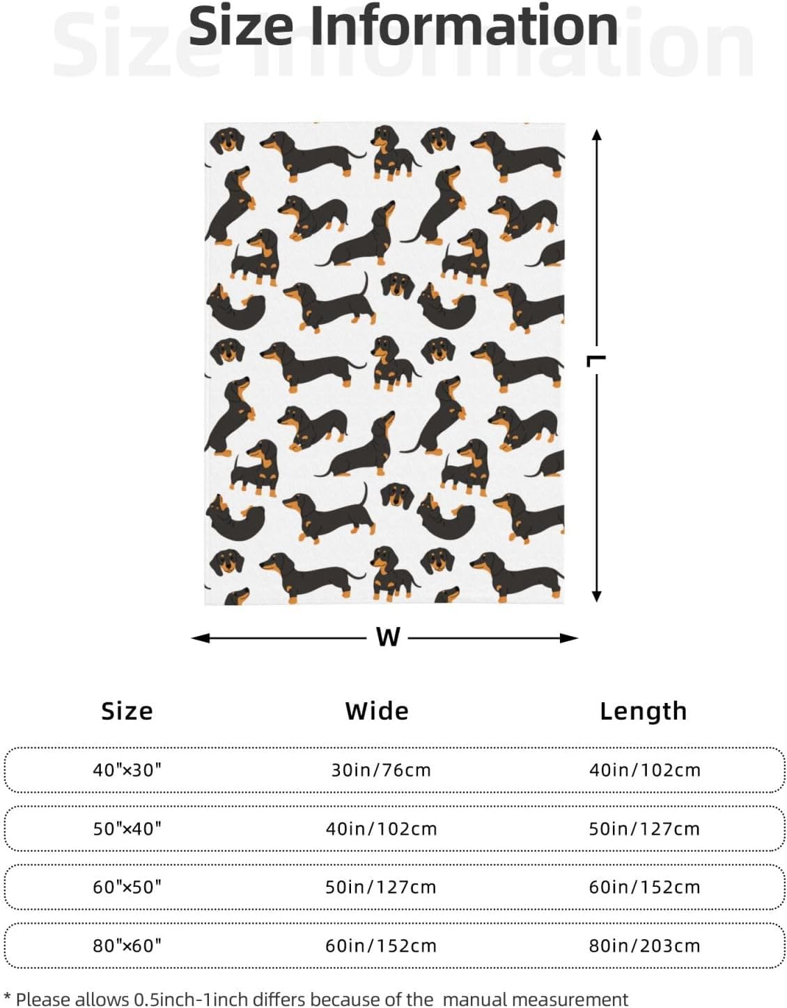 Dachshund Blanket Super Soft Fleece Throw Blanket Warm and Cozy Lightweight Bed Blanket for Couch, Sofa, Camping, and Travel All Season Blankets Gifts 60"x50"