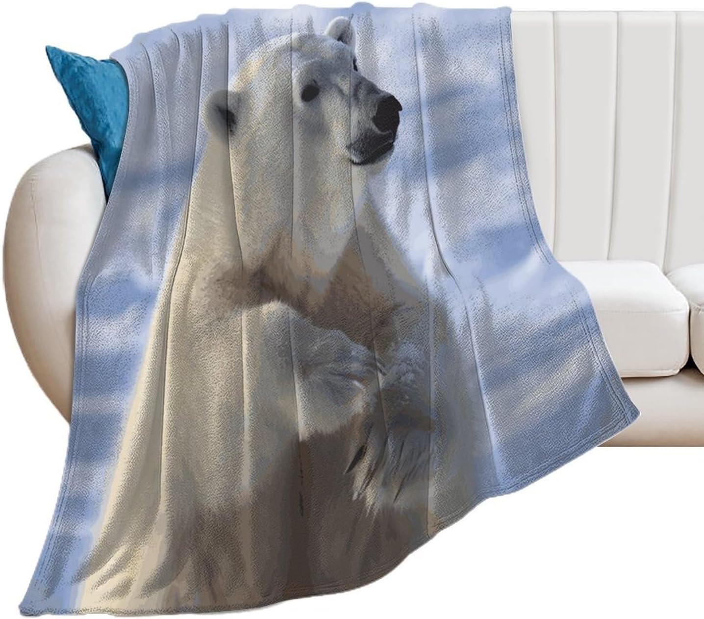 Polar Bear Blanket Super Soft Lightweight Throw Blanket Cute Cozy Warm Bed Blanket Decorative Fuzzy Blanket All-Season Home Decor Gift for Sofa Couch Living Room 30"*40"（76 * 100cm）