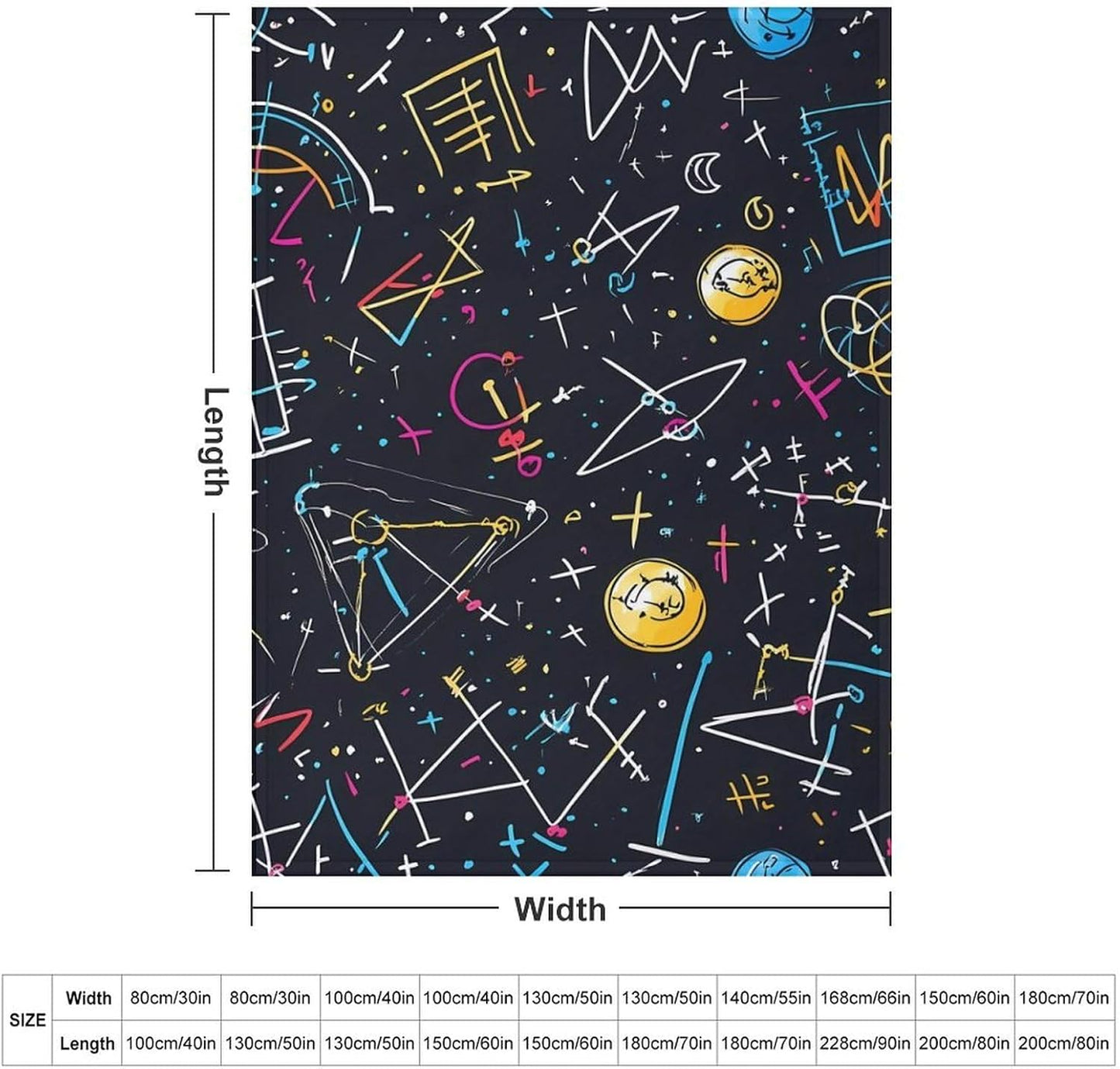 Chemistry Math Throw Blanket for Couch Bed Plush Cozy Fuzzy Flannel Blanket for All Season 66"x90"