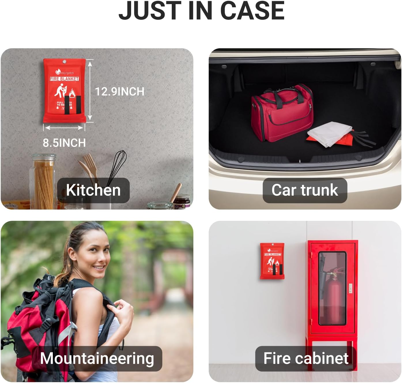 Lancryen Emergency Fire Blanket, Fire Extinguisher Blanket, Fire Suppression Fabric, Flame Retardant Towel Fire Safety Cloth for Home, Kitchen, School, Grill, Car, Office, Warehouse(40” x 40”)