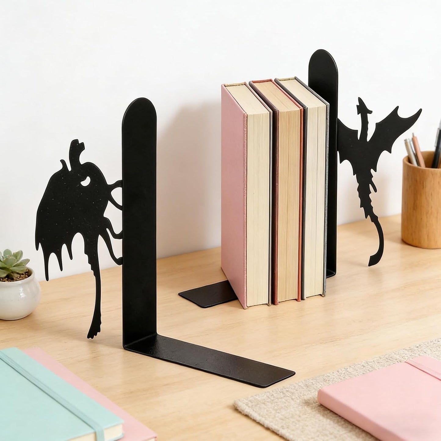 Bookends for Shelves,Decorative Book Stopper Home Decor,Metal Bookends - for Bedroom Living Room Desk Home Office Library Table Kitchen Holiday Desktop