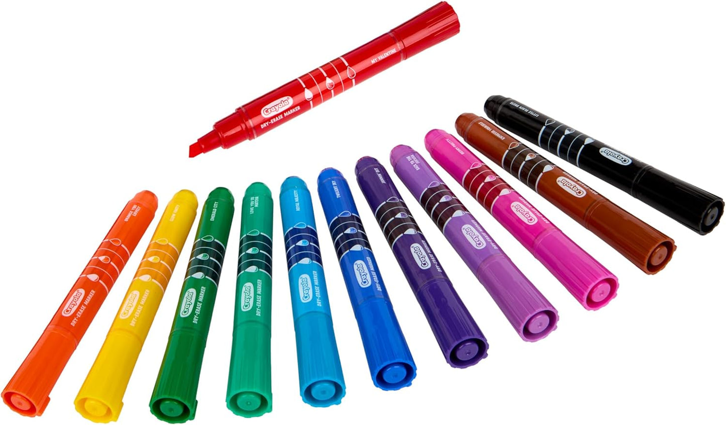 Crayola Take Note Dry Erase Markers for School (12ct) Essential Easter Basket Stuffers, Chisel Tip Whiteboard Markers, Spring Craft Supplies for Teachers, Low Odor
