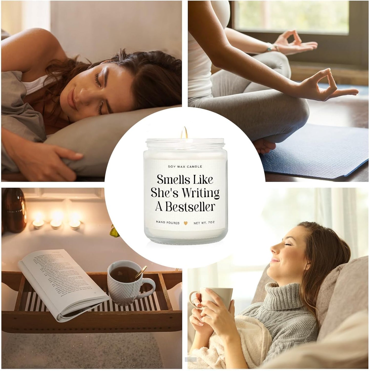 SteadStyle Writer Gifts for Women - Creative Future Author Gifts for Writers, Cool Presents for Book Novelist Screenwriter Writing Enthusiasts Author Inspiration Lavender Scented Soy Wax Candles 7oz